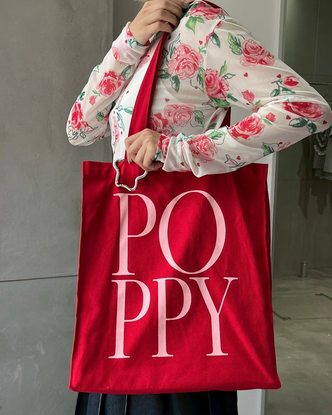 Logo tote bag (red) – POPPY