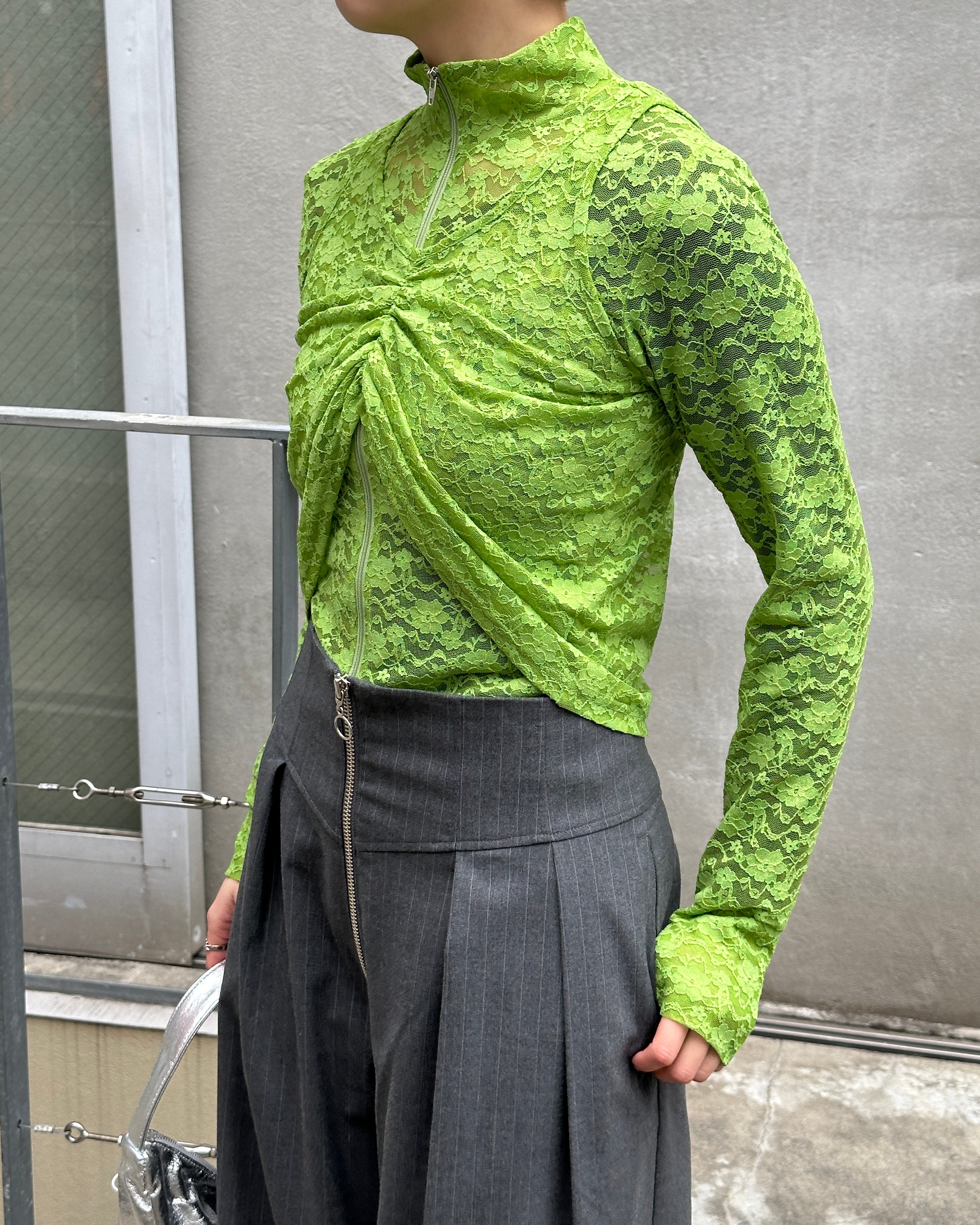 Lace layered round tops (green)