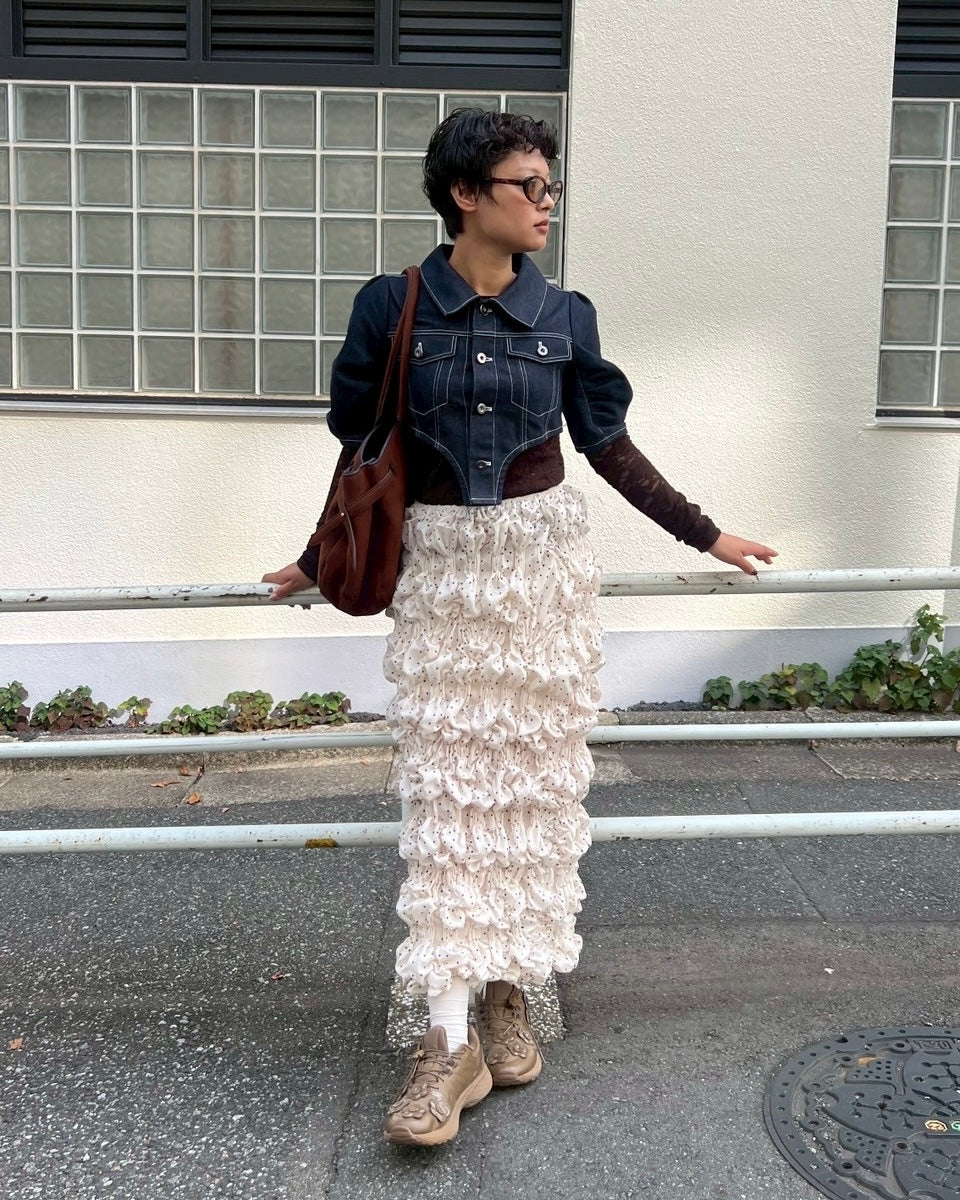 スカート POPPY Tiered dot skirt Tiered dot skirt