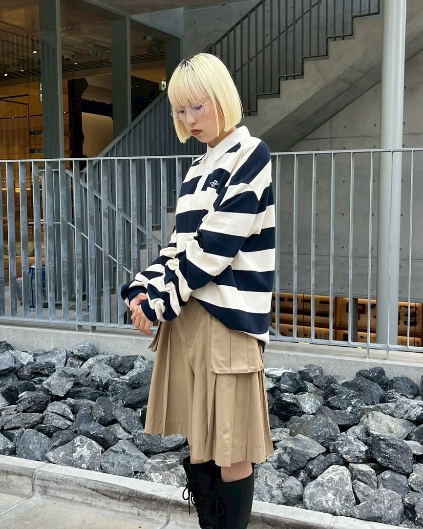 poppy ギャザースリーブラガーシャツ あさぎーにょ POPPY Gathered sleeve rugby shirt あさぎーにょ poppy