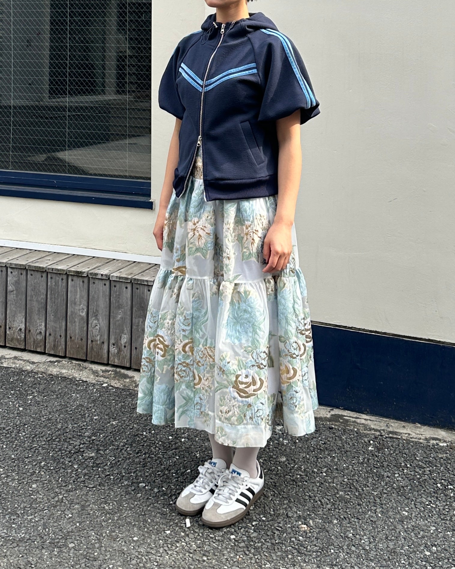 Bonding raglan hoodie (navy)