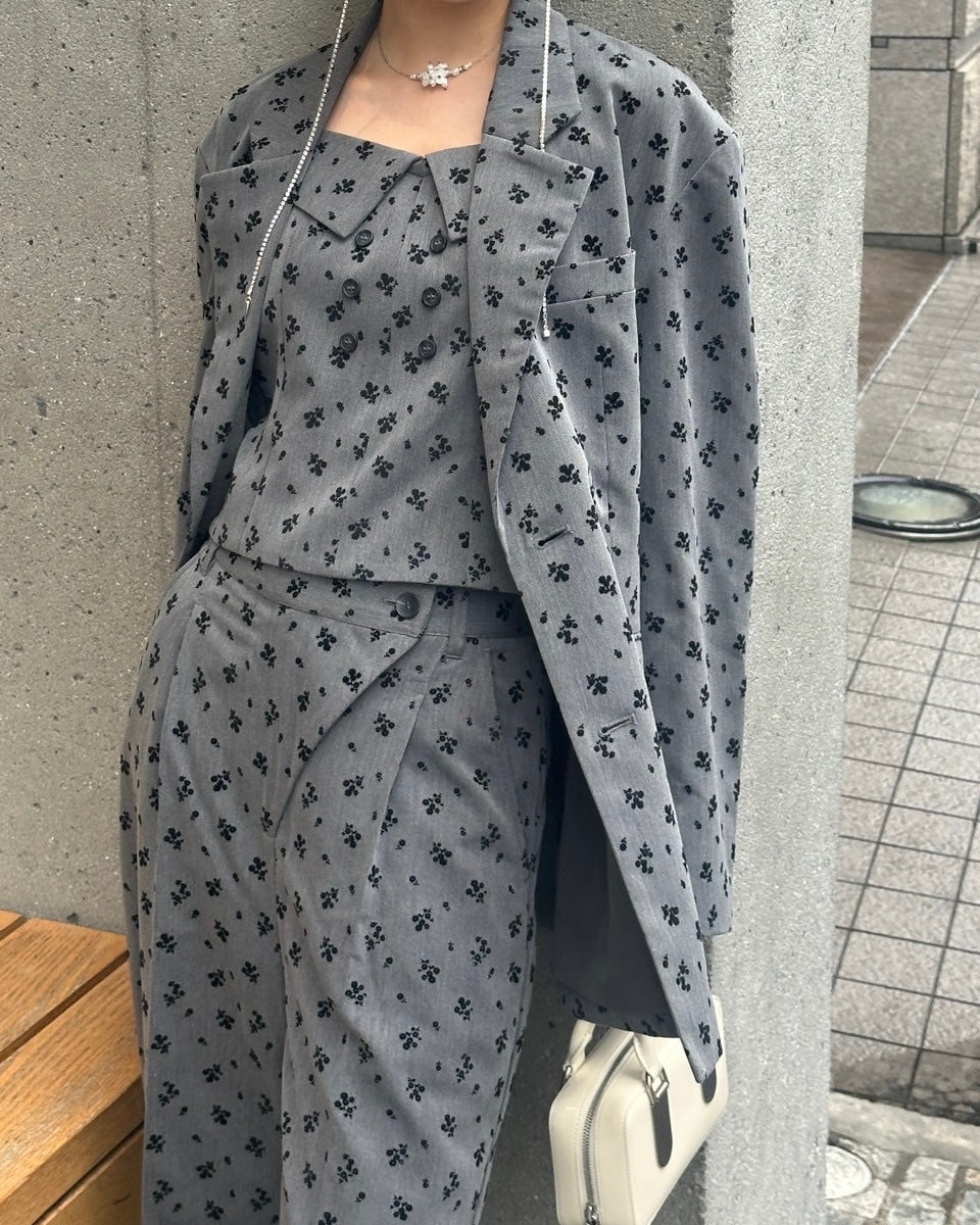 Flower flocky bustier