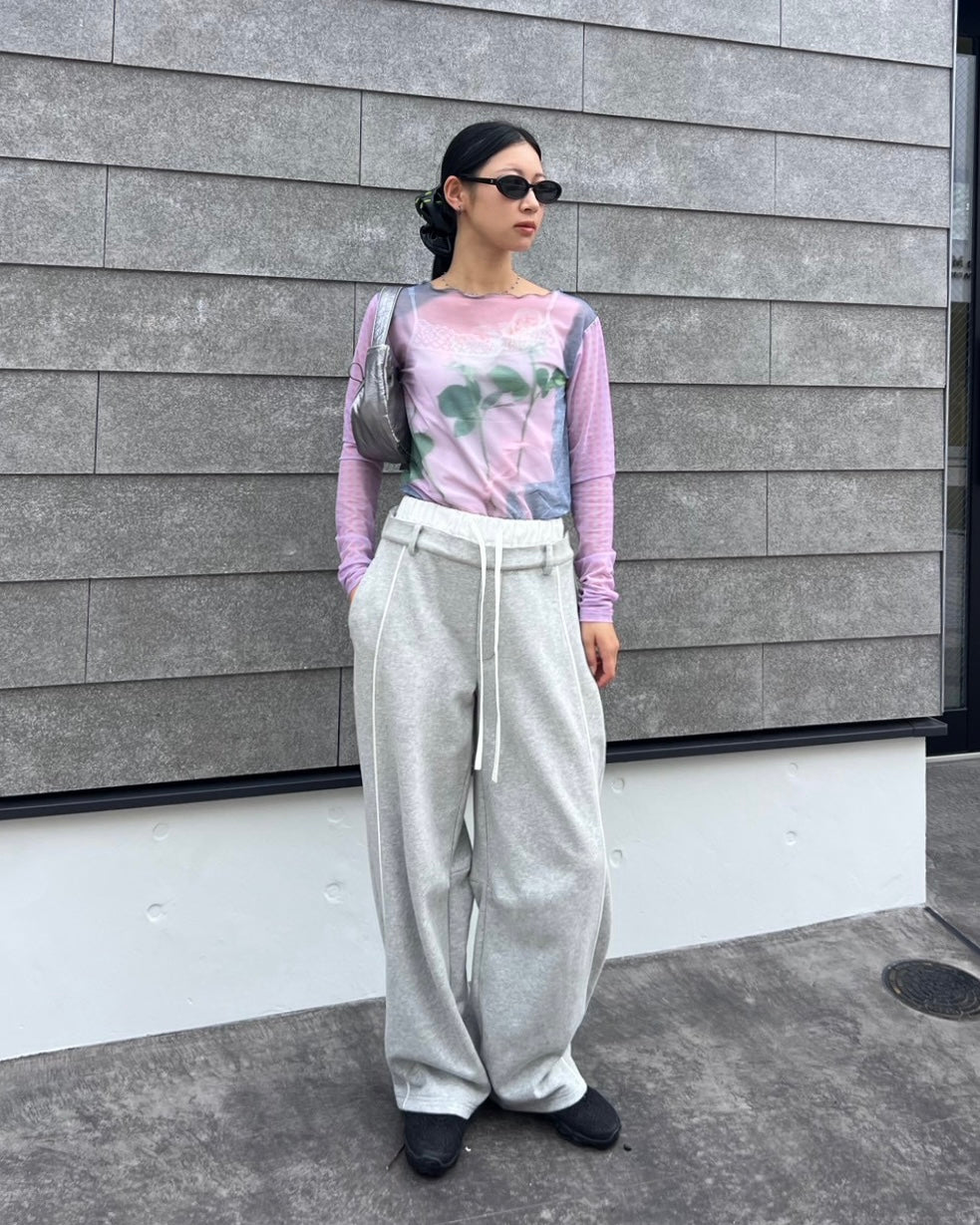 Photo ROSES Pink see-through tops (round neck)