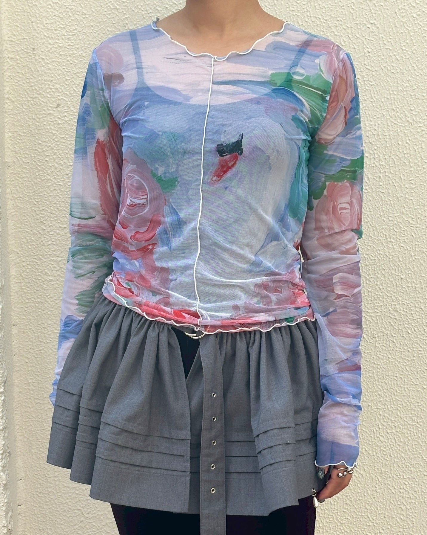 Swan see-through tops (High / Crew neck)