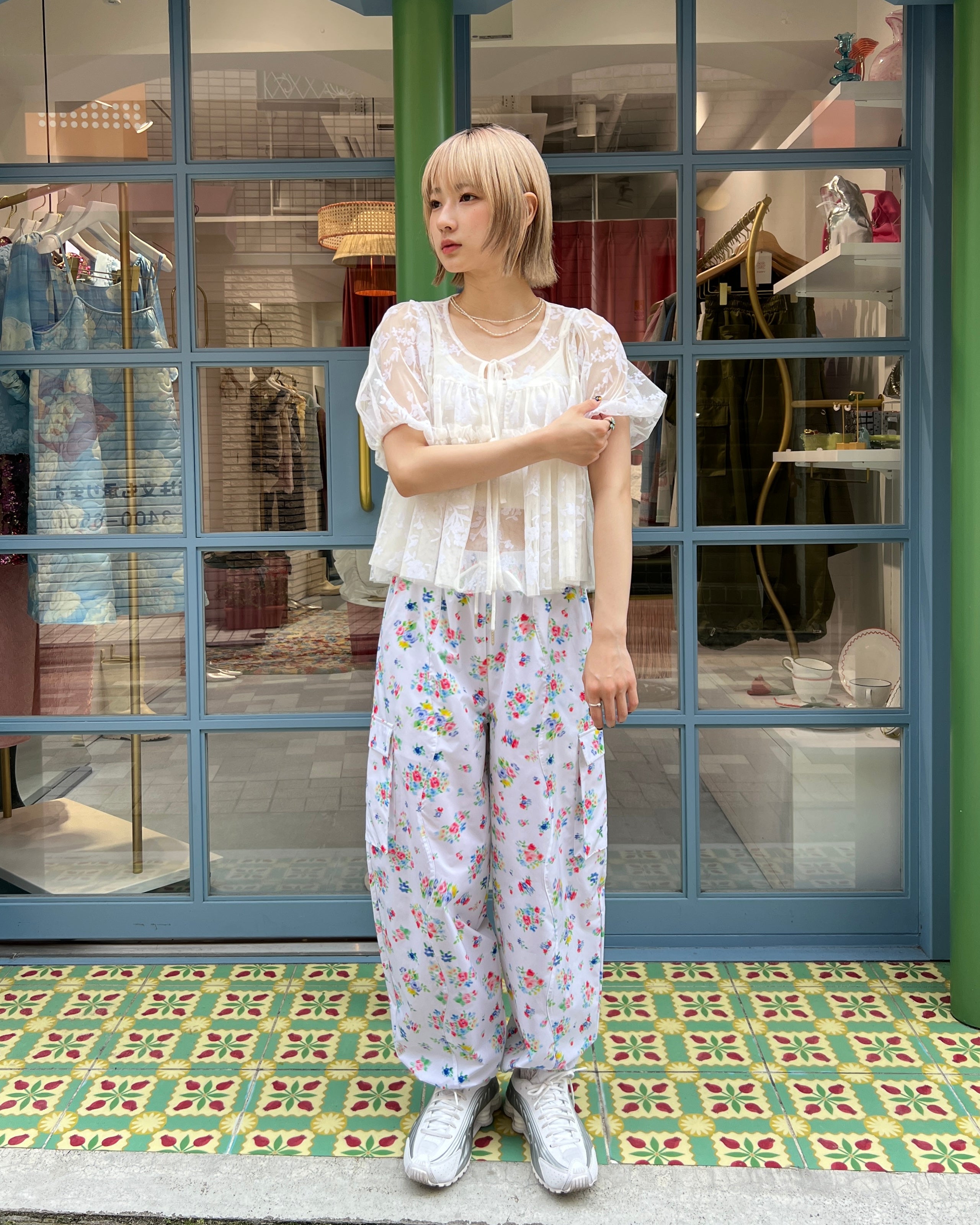 パンツ poppy FLORAL WAVE CARGO PANTS floral wave cargo pants