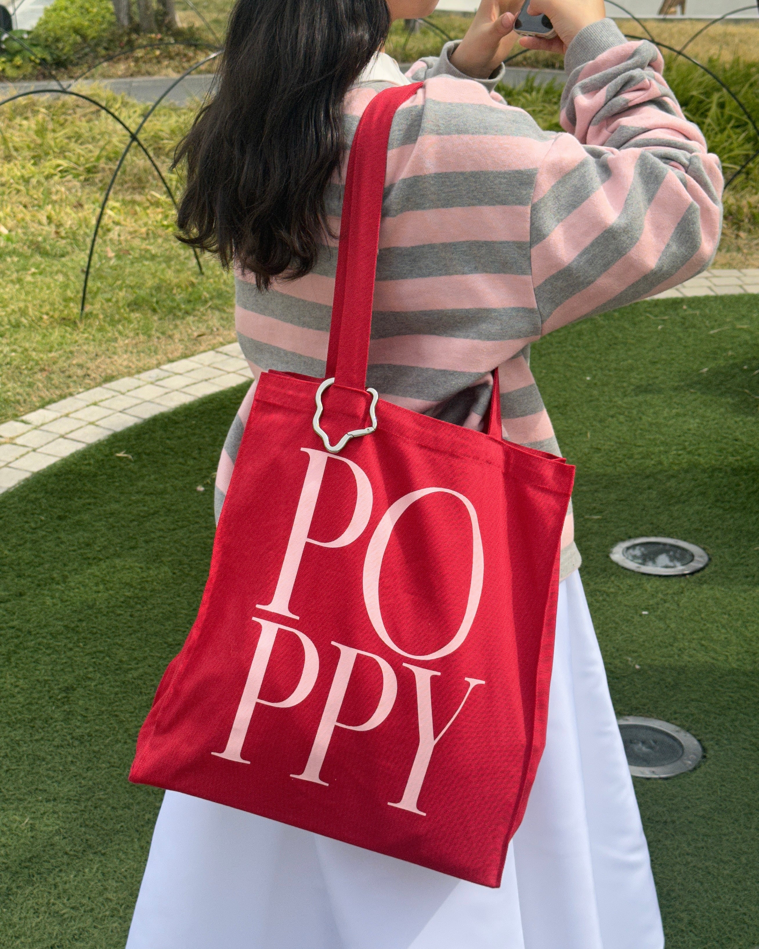 Logo tote bag (red)