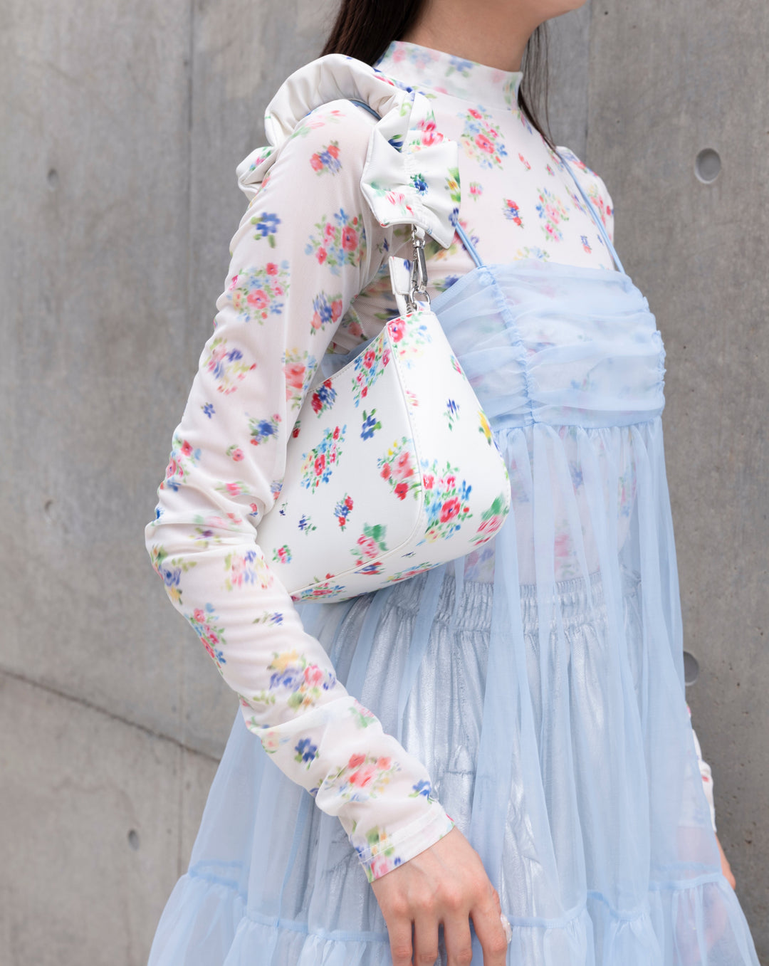 organdy tiered cami dress (baby blue) – POPPY