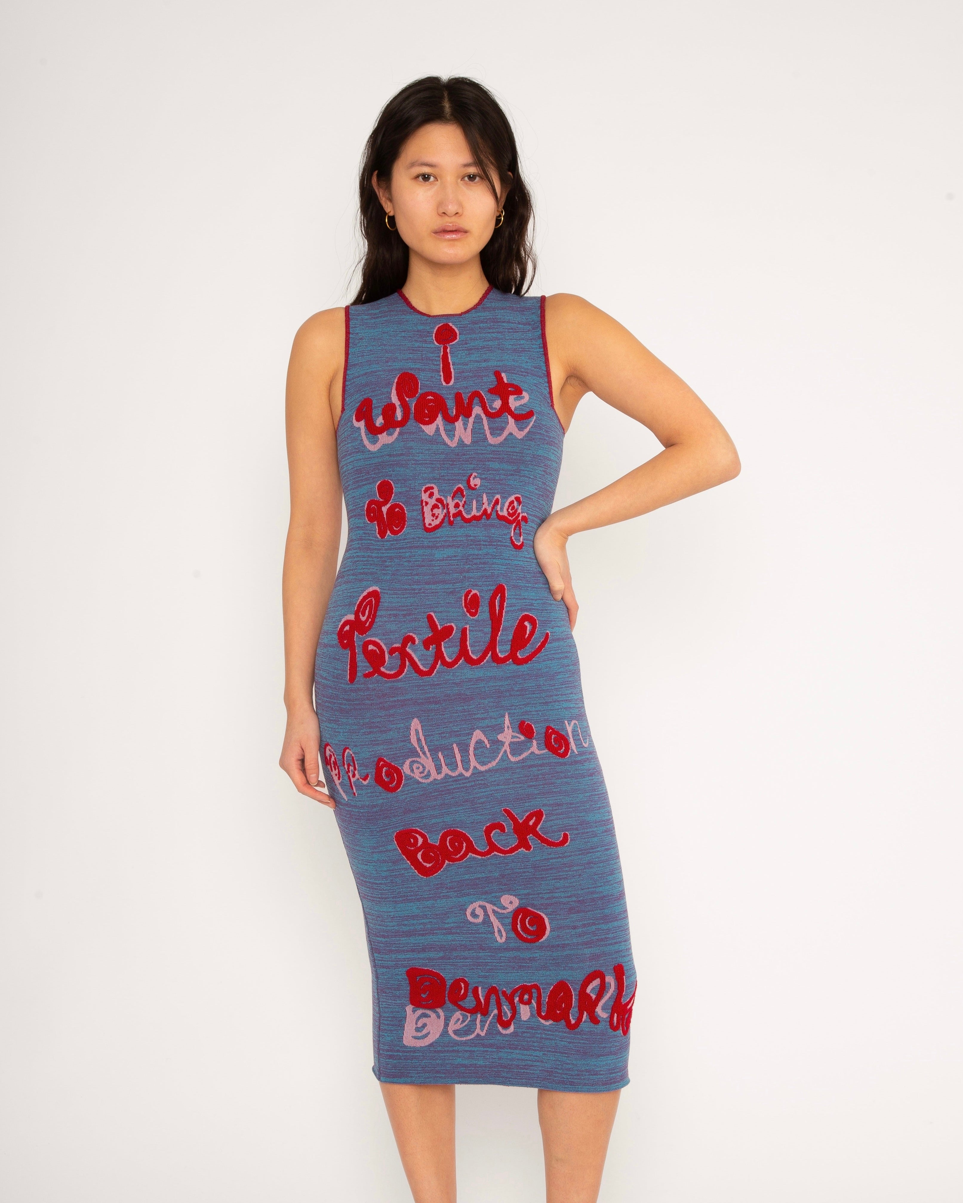 <b>Nadia Wire</b><br>my mission dress (melange turquoise/red)