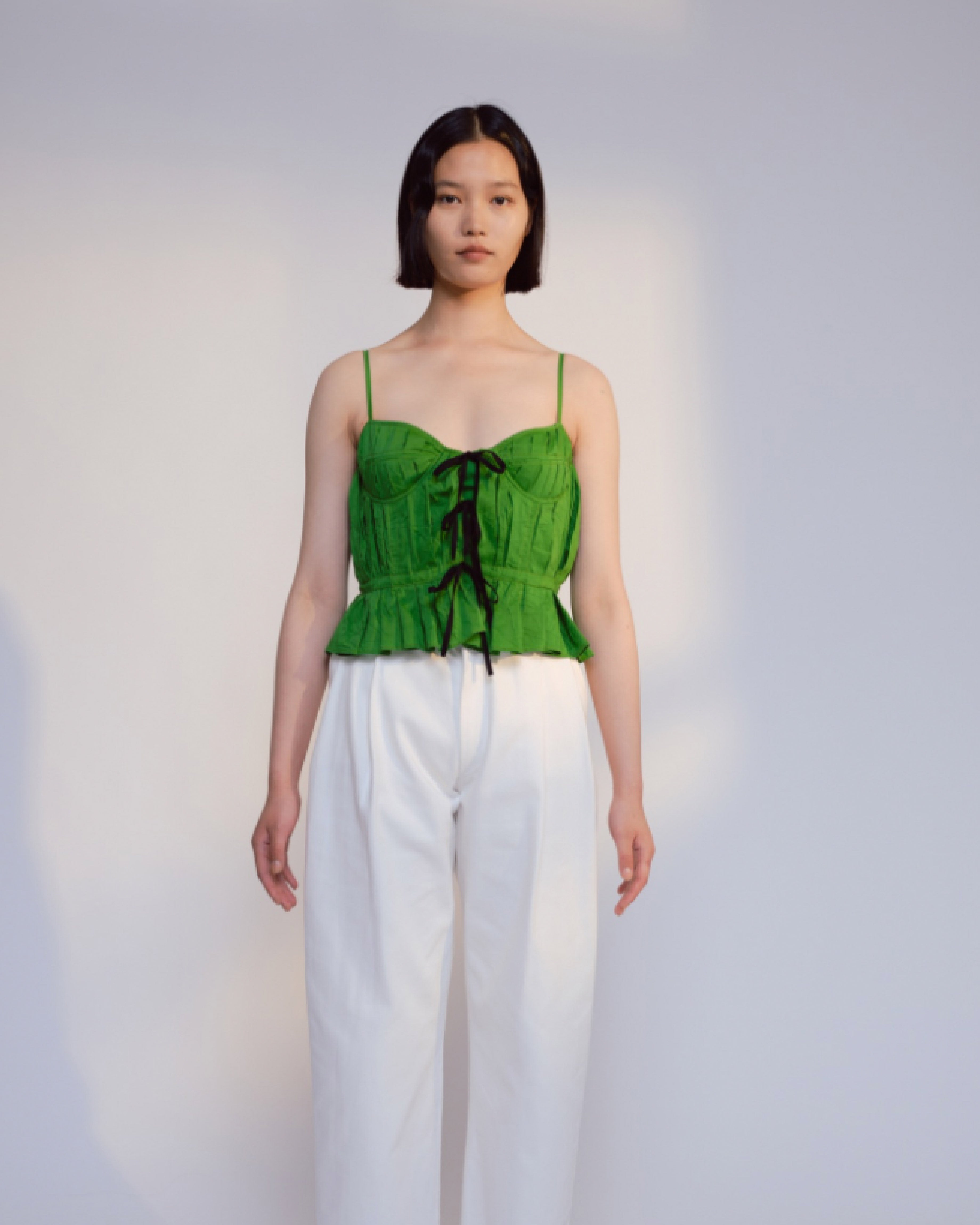 <b>naya rea</b><br>JACQUELINE HAND PLEATED TOP / Green