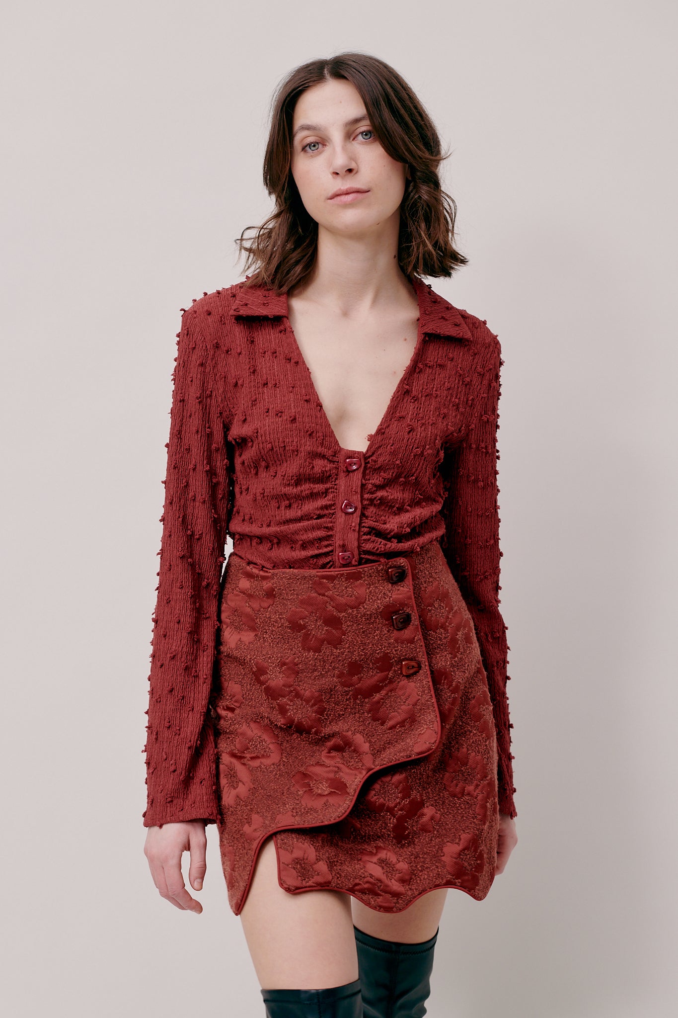 <b>HOFMAN</b> <br>Odettle skirt (mahogany)