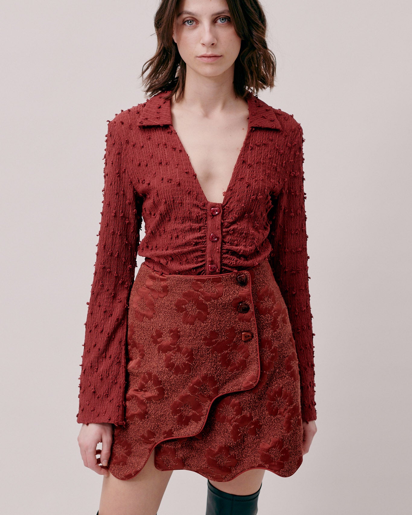 <b>HOFMAN</b> <br>Odettle skirt (mahogany)