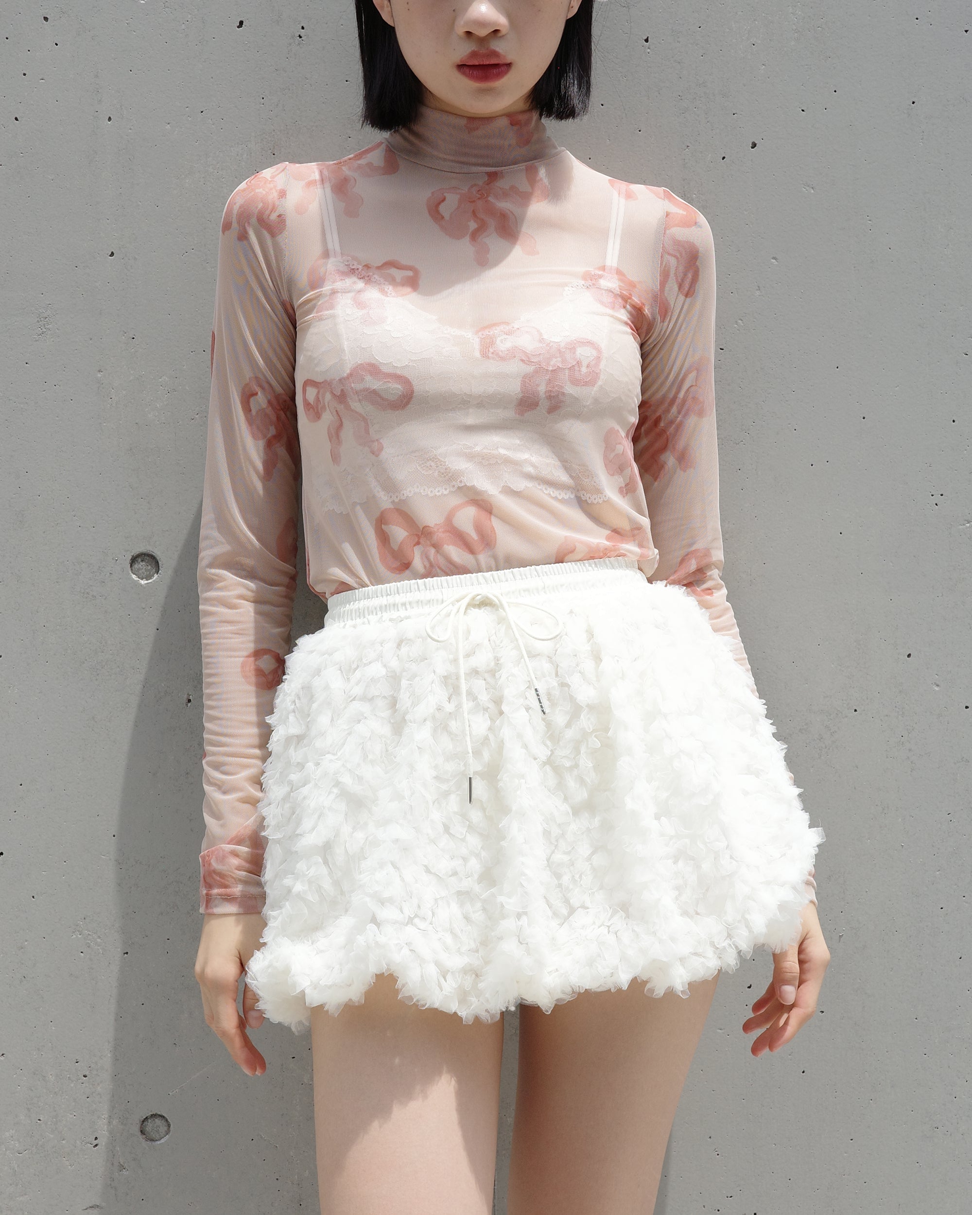 Tulle balloon mini skirt