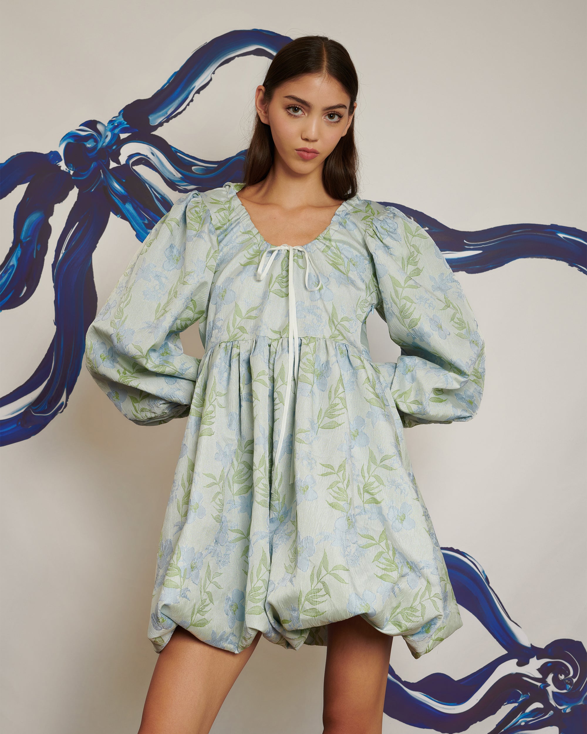 POPPY x sister janeFloral Hood Bubble Hem Mini Dress