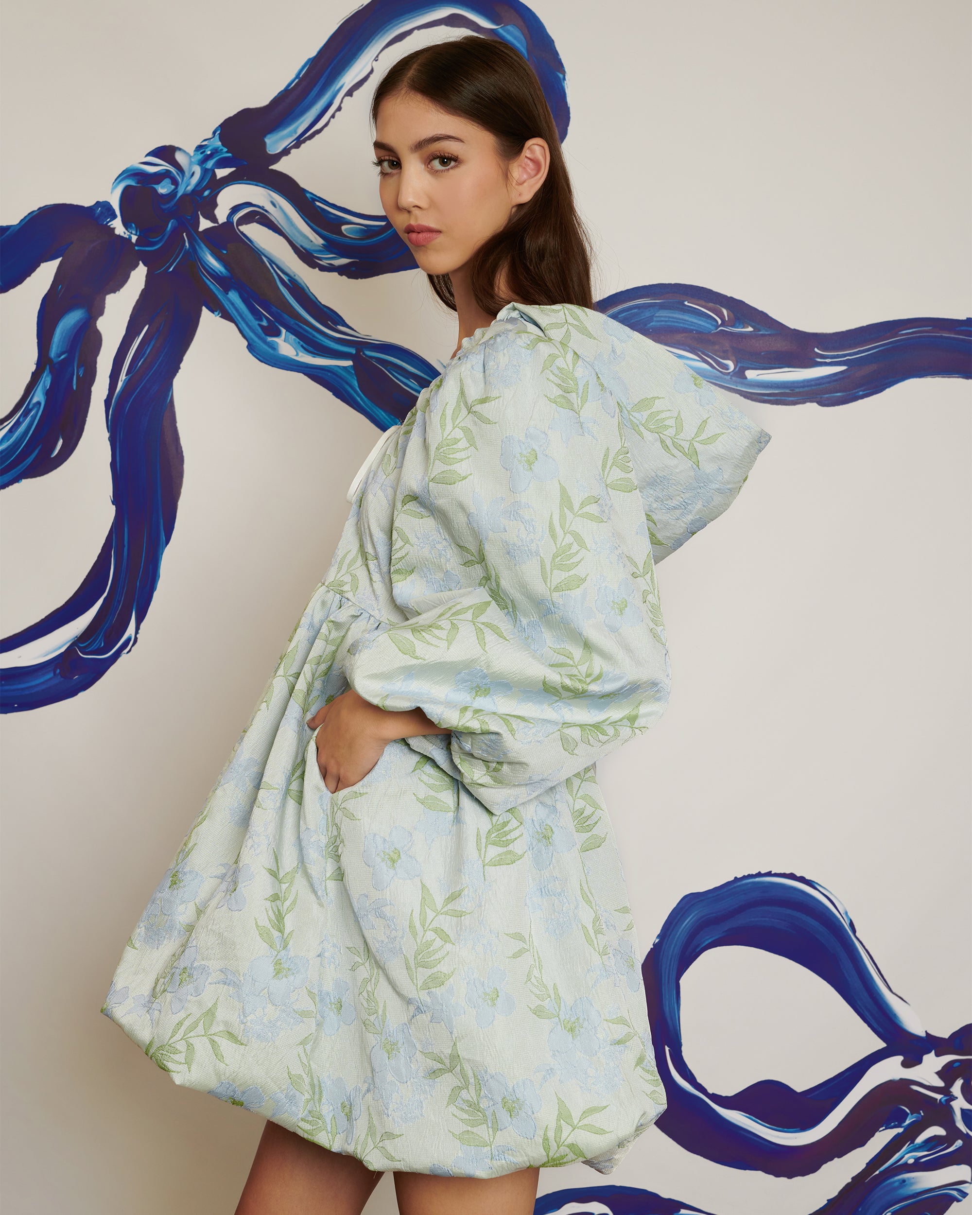 <b>POPPY x sister jane</b><br>Floral Hood Bubble Hem Mini Dress