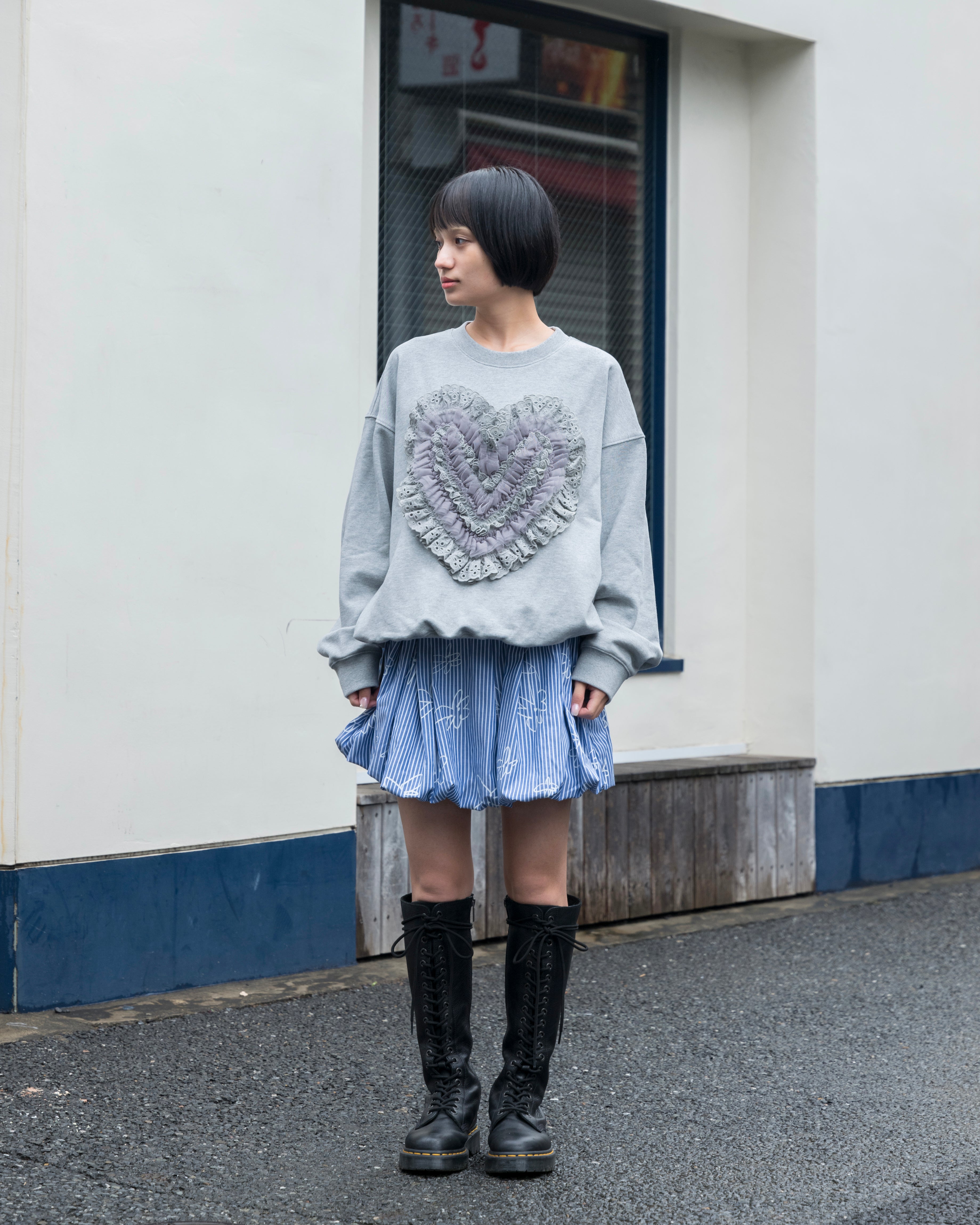 Balloon mini skirt (blue flower)