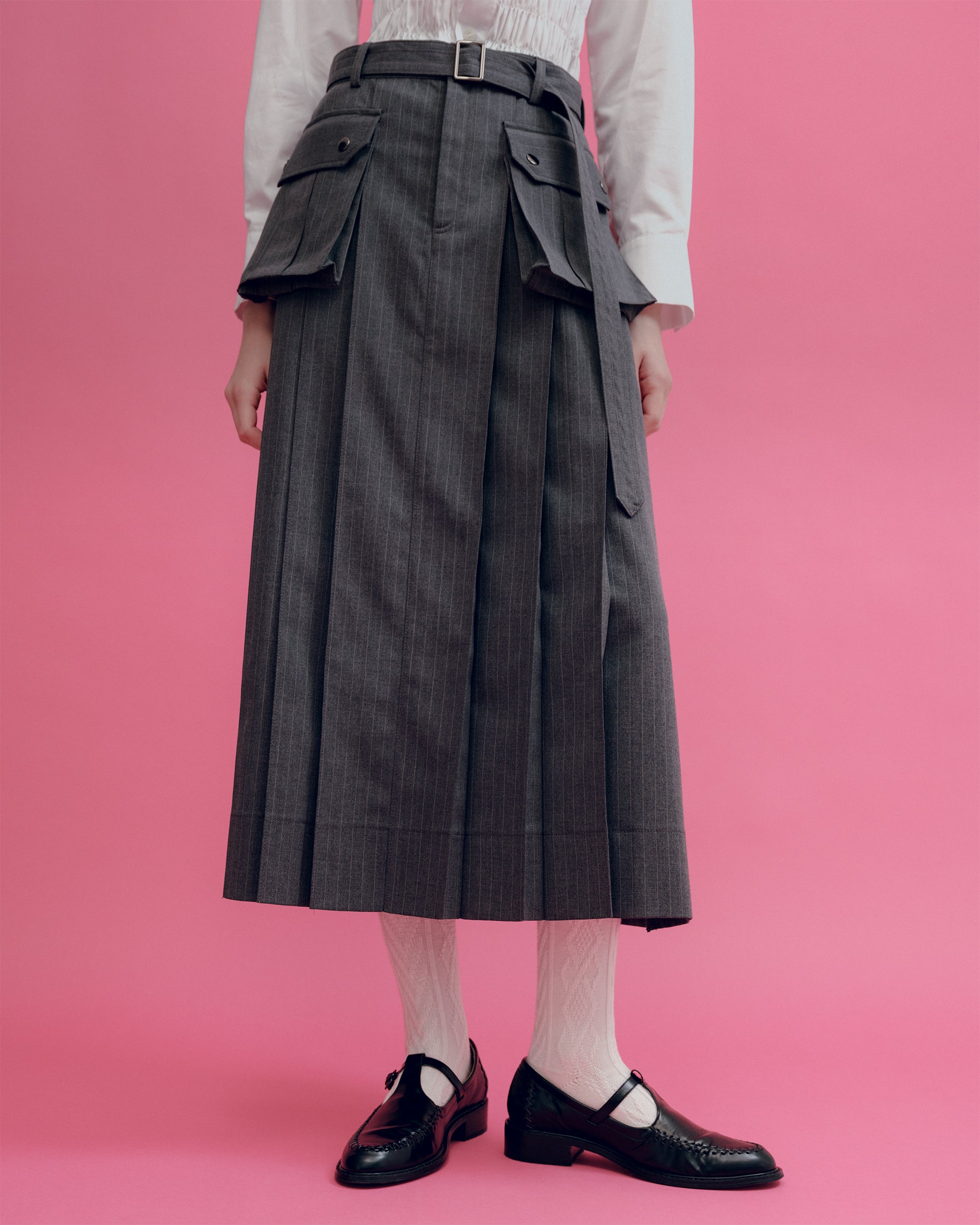 Lace draped wrap skirt (black)