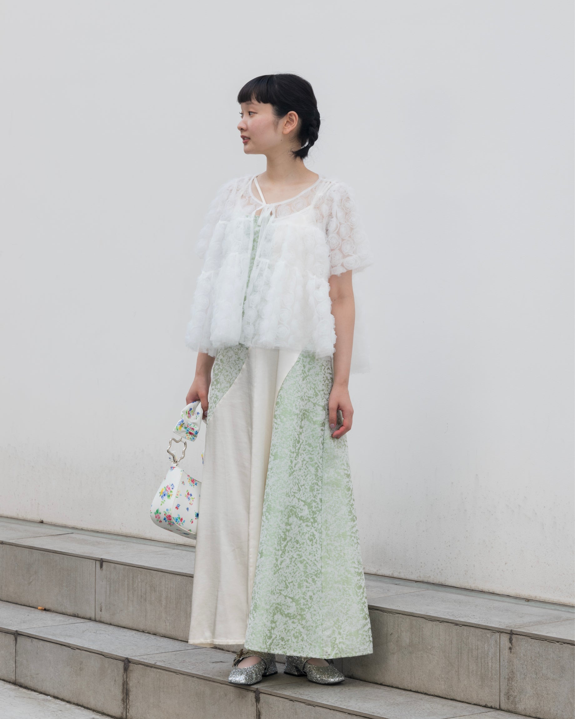 Flower tulle tiered bolero