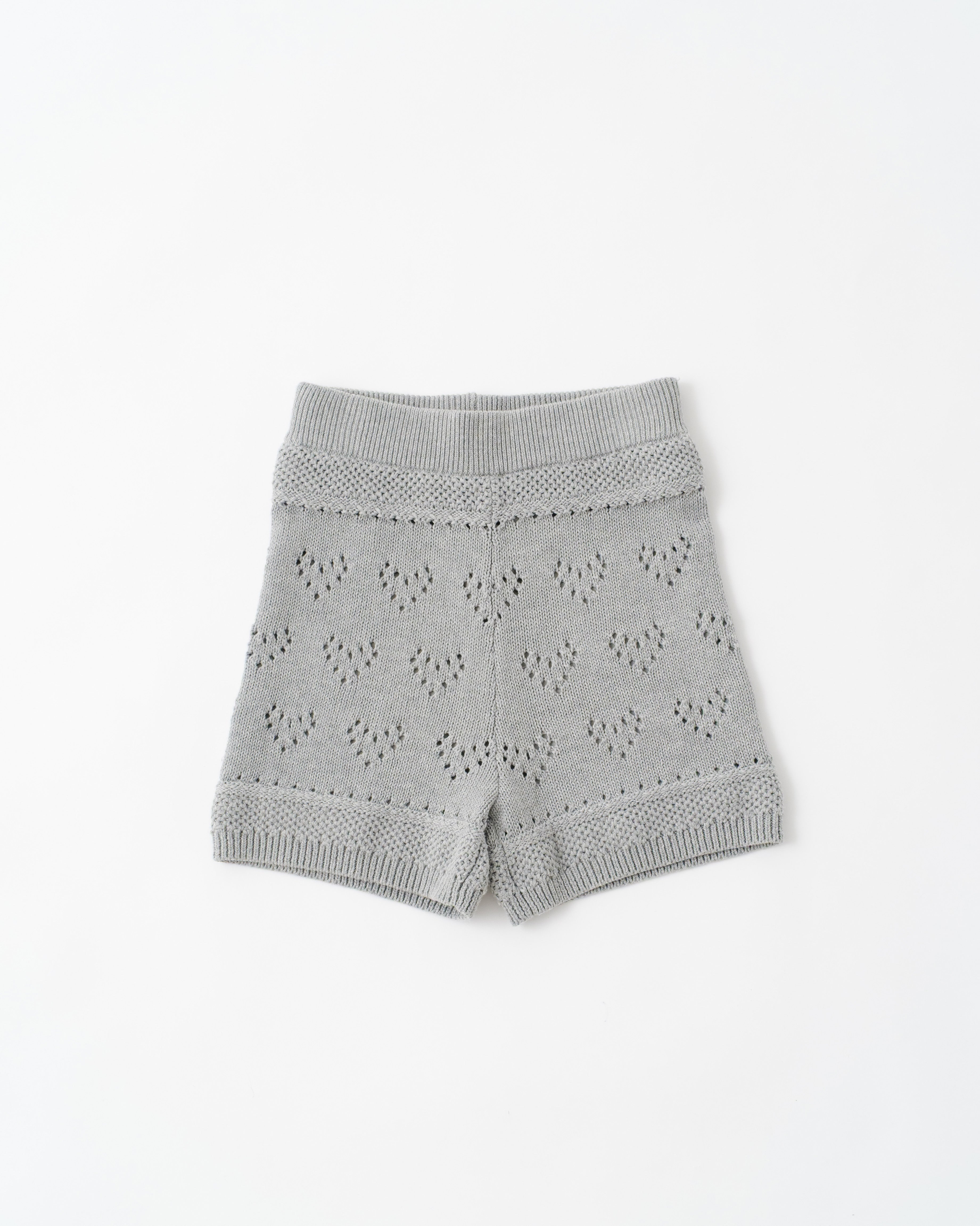 LOVE EYELET KNIT SHORTS
