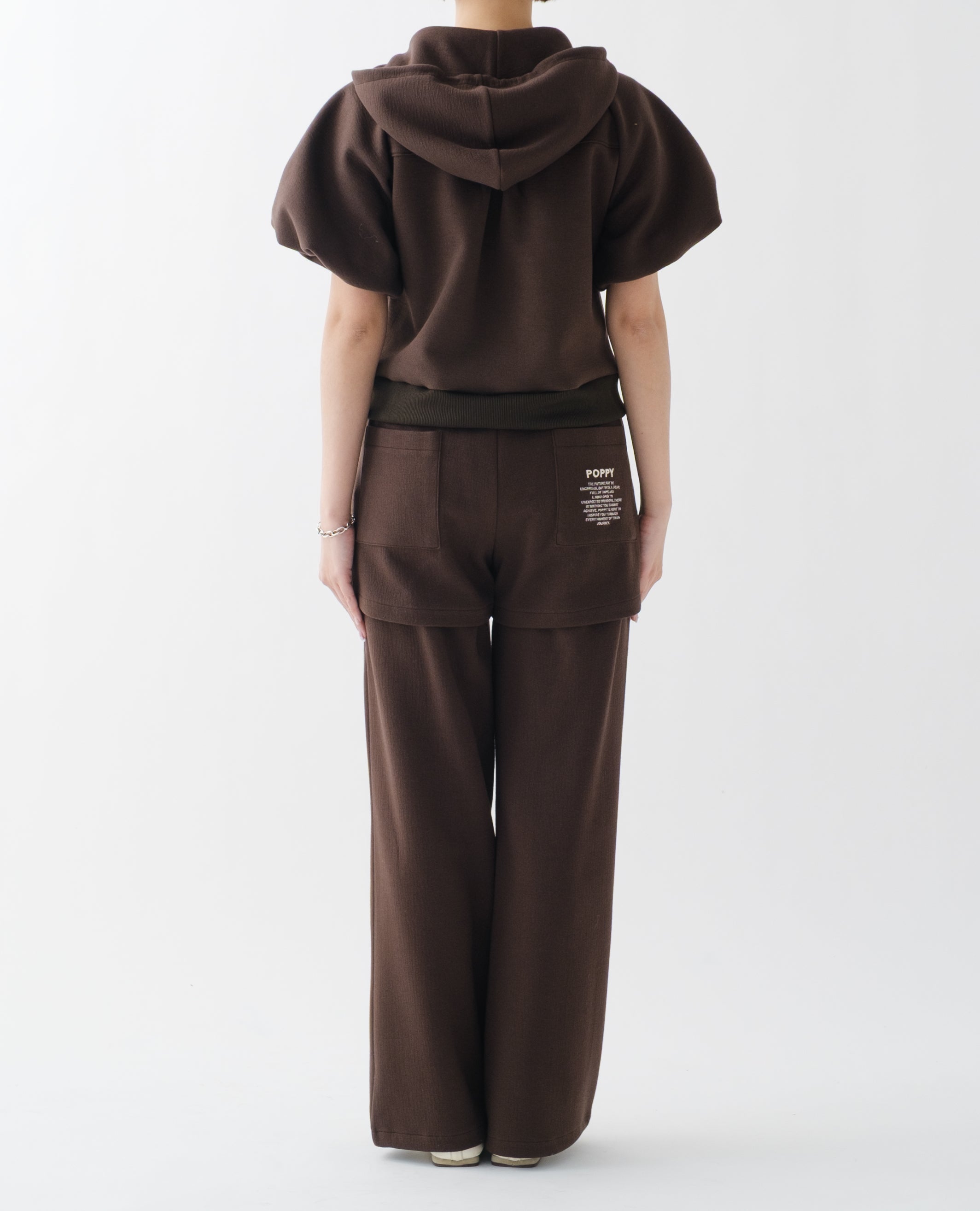 Balloon sleeve patch hoodie