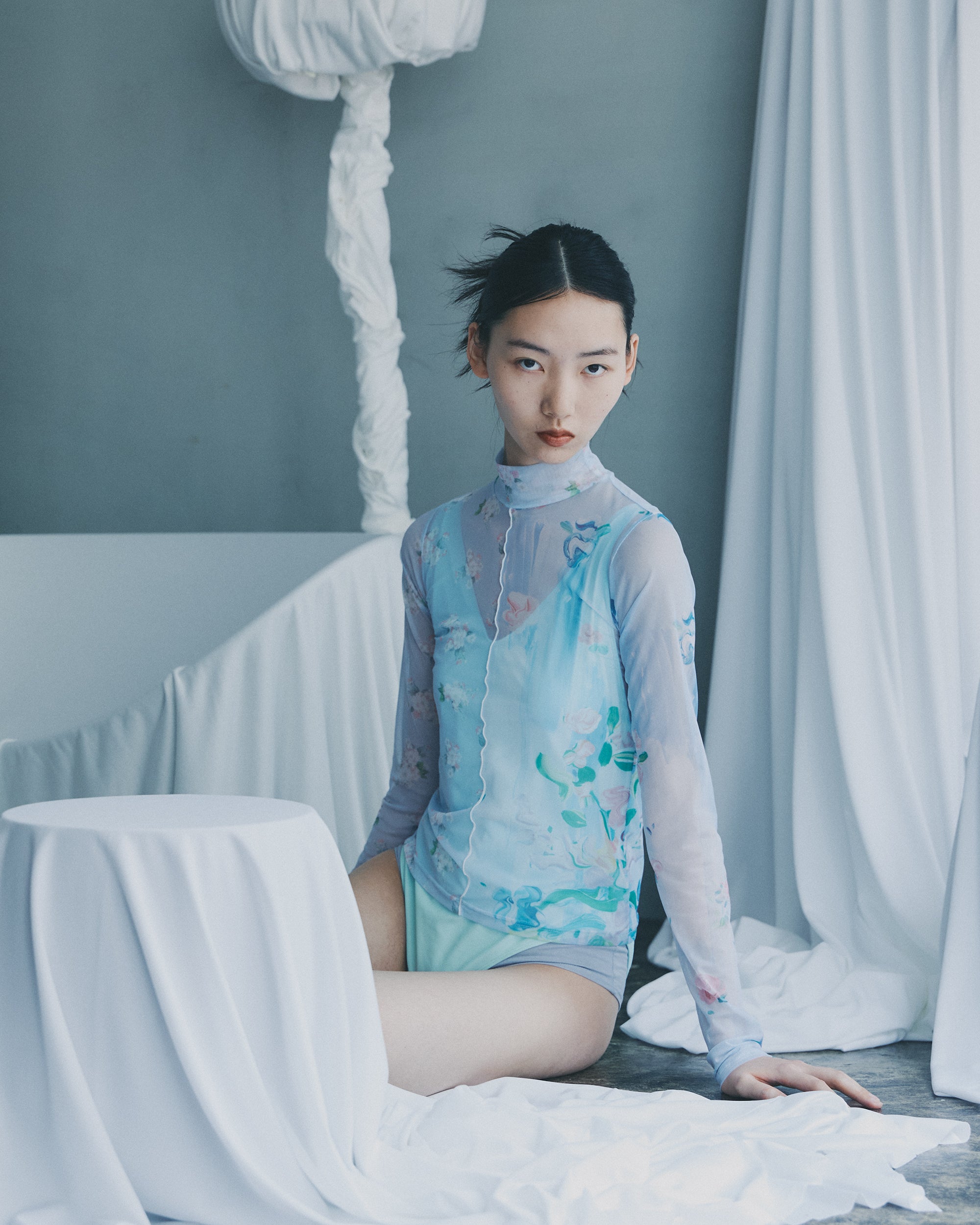 Cherry blossom see-through tops (high neck)