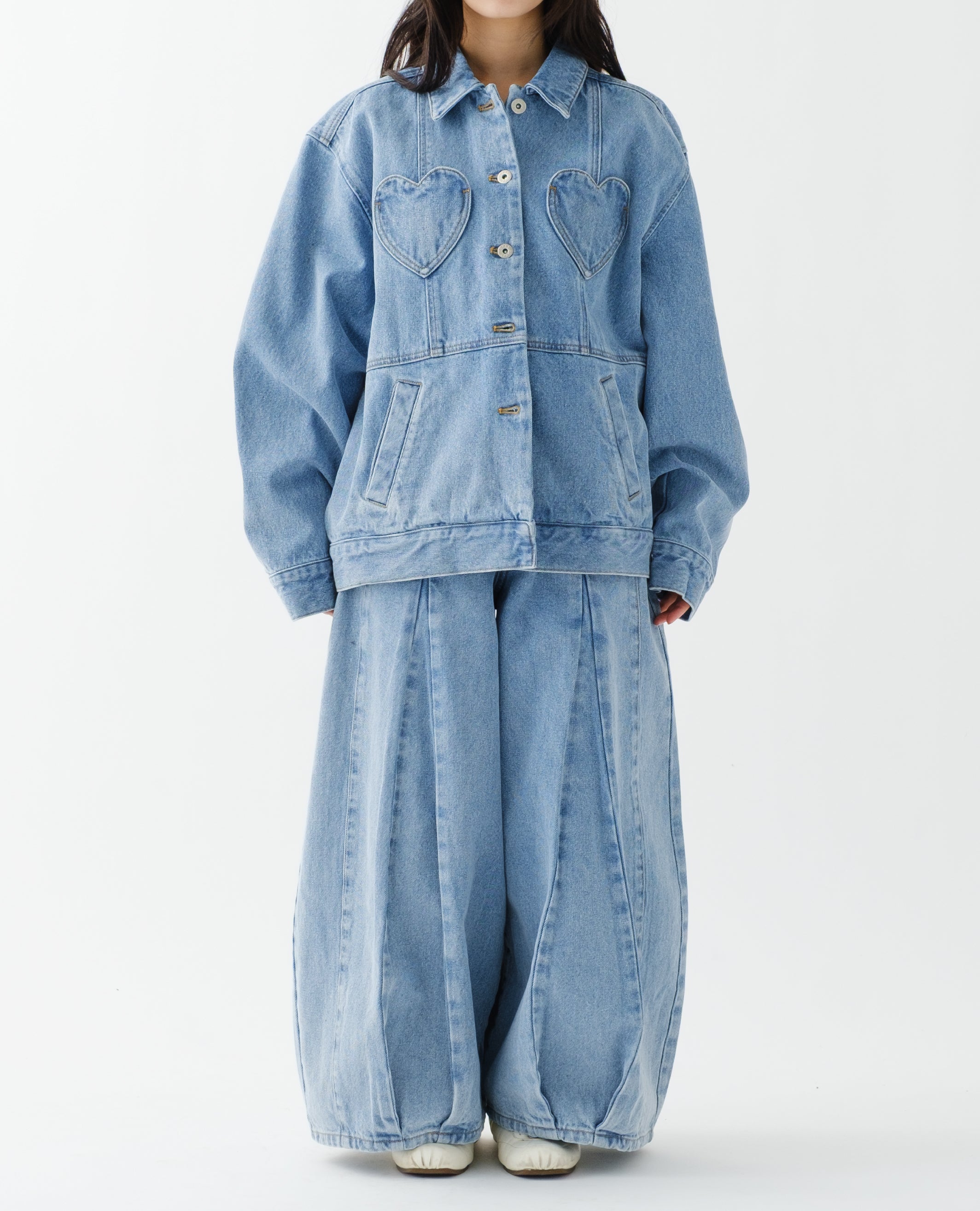 Heart pocket denim jacket