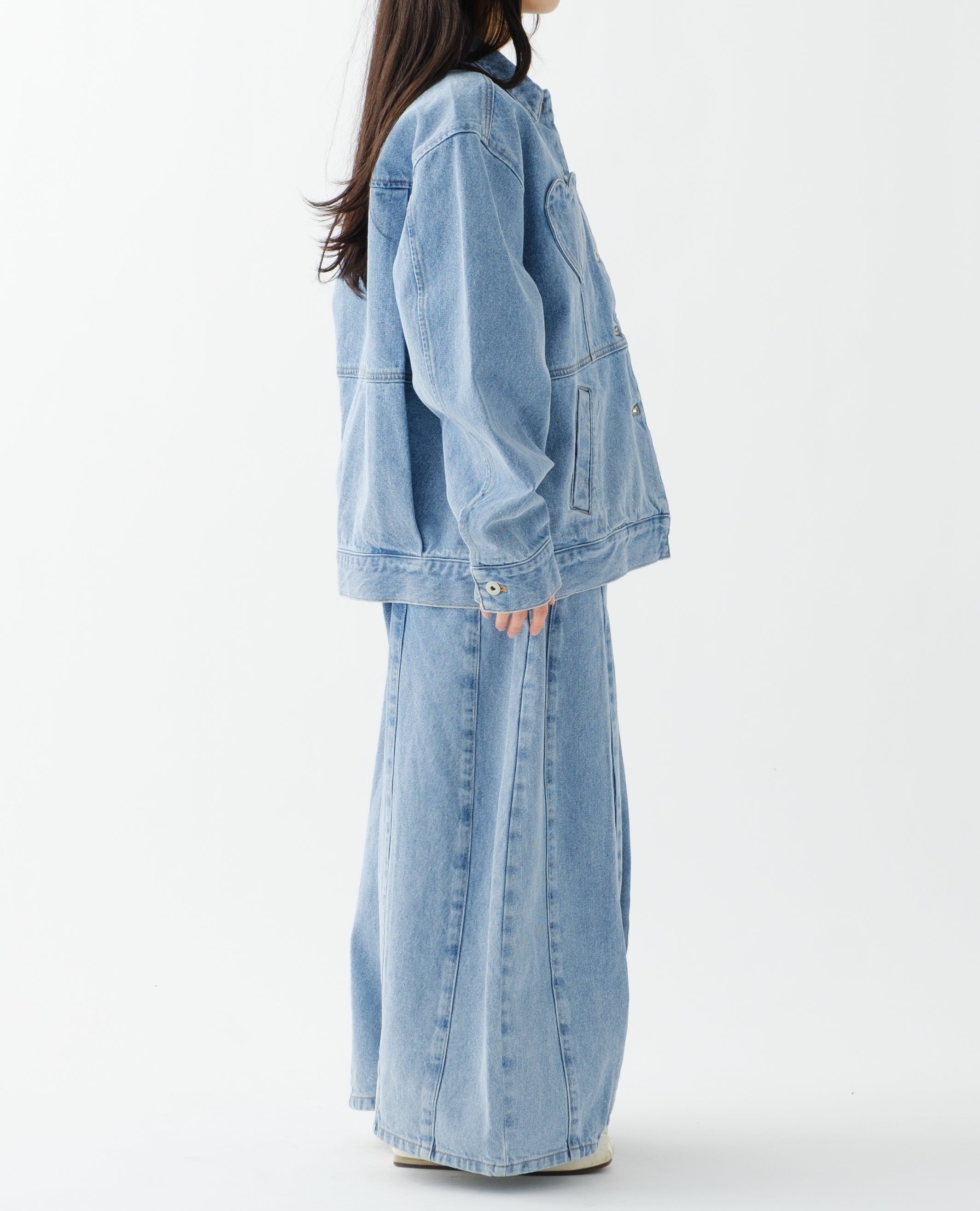 Heart pocket denim jacket
