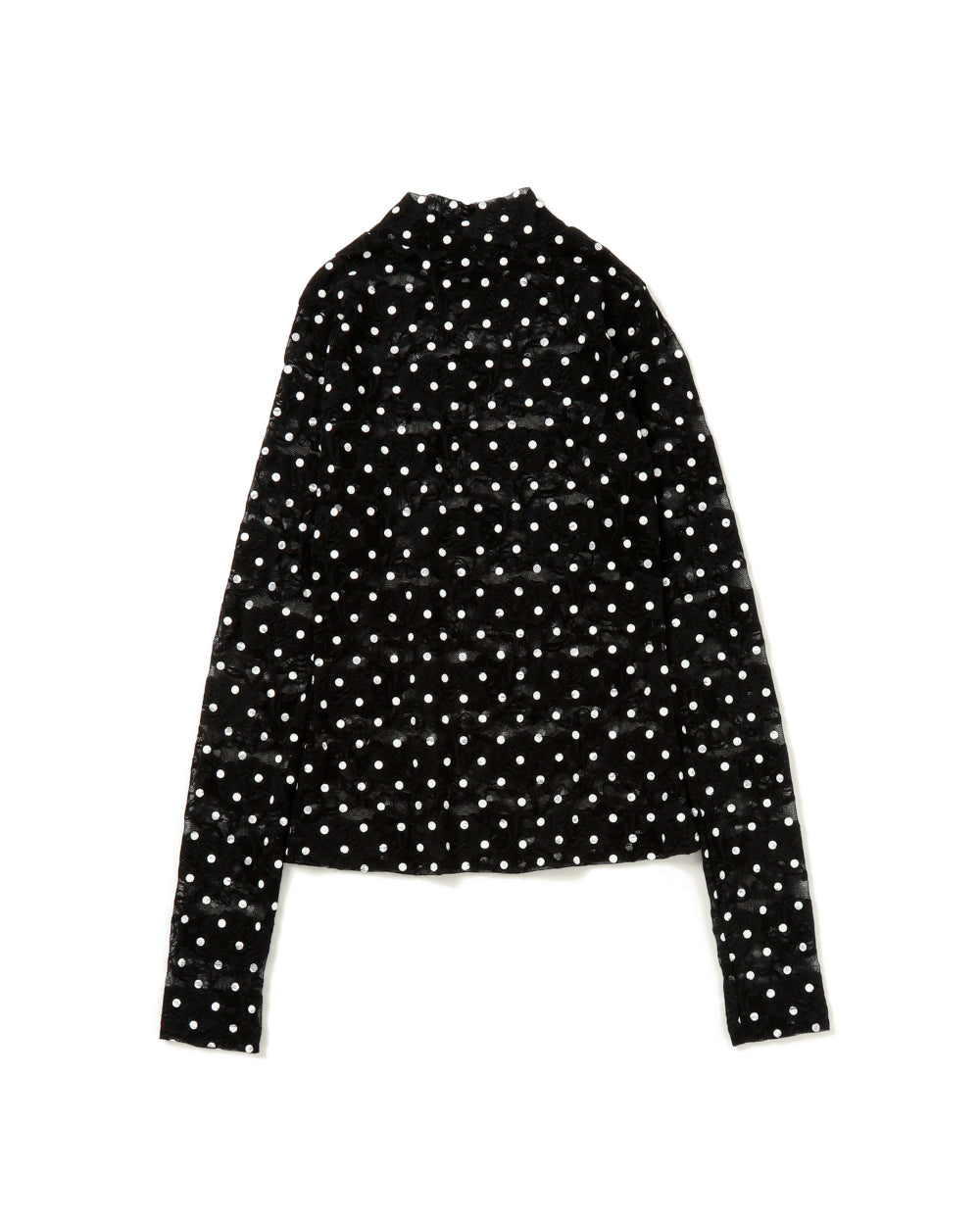 Dot lace see-through top (high neck) black