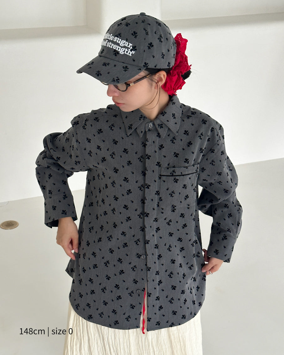 Double color flocky shirt