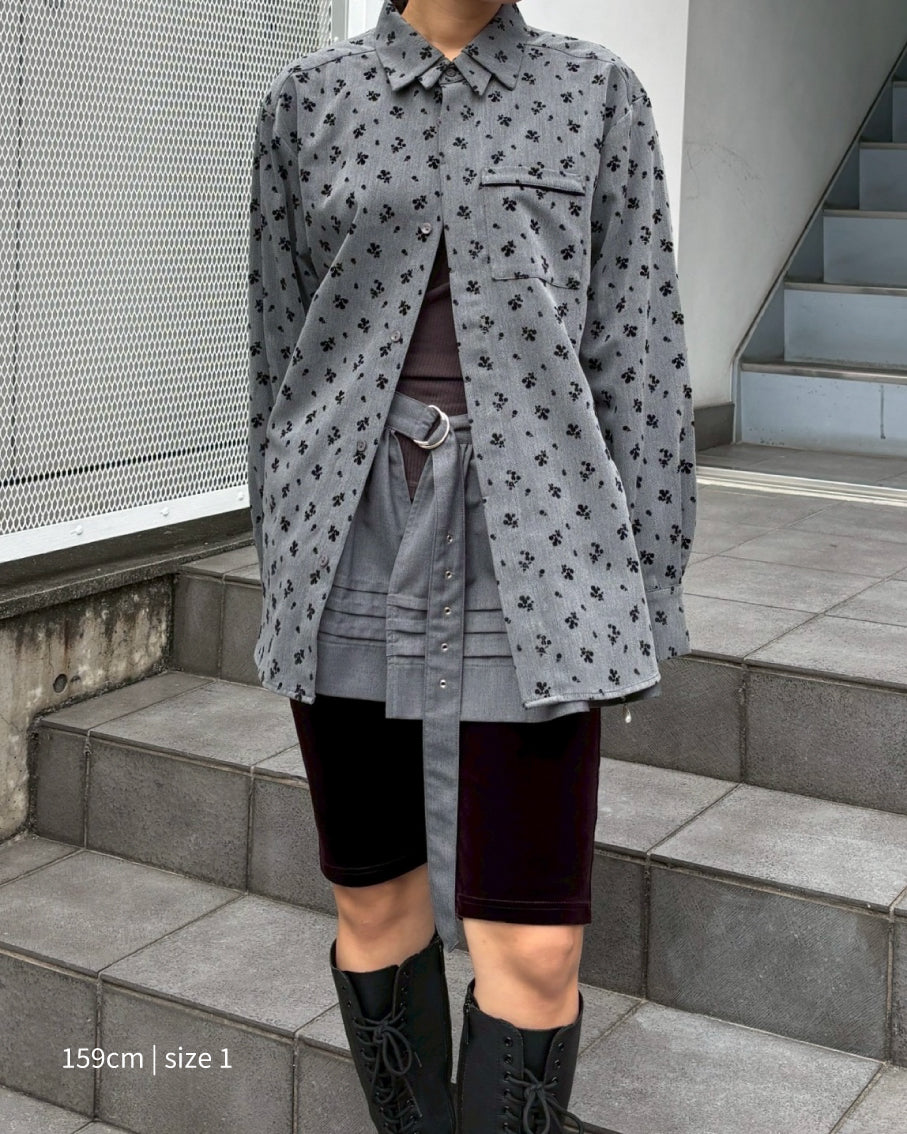 Double color flocky shirt