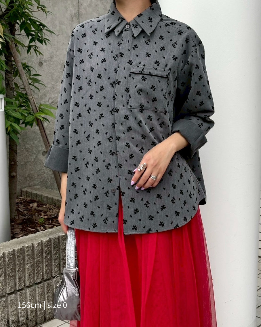 Double color flocky shirt