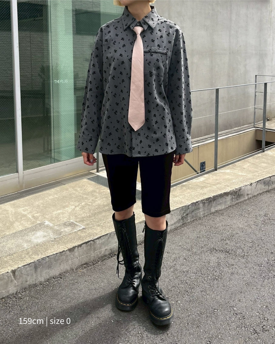 Double color flocky shirt