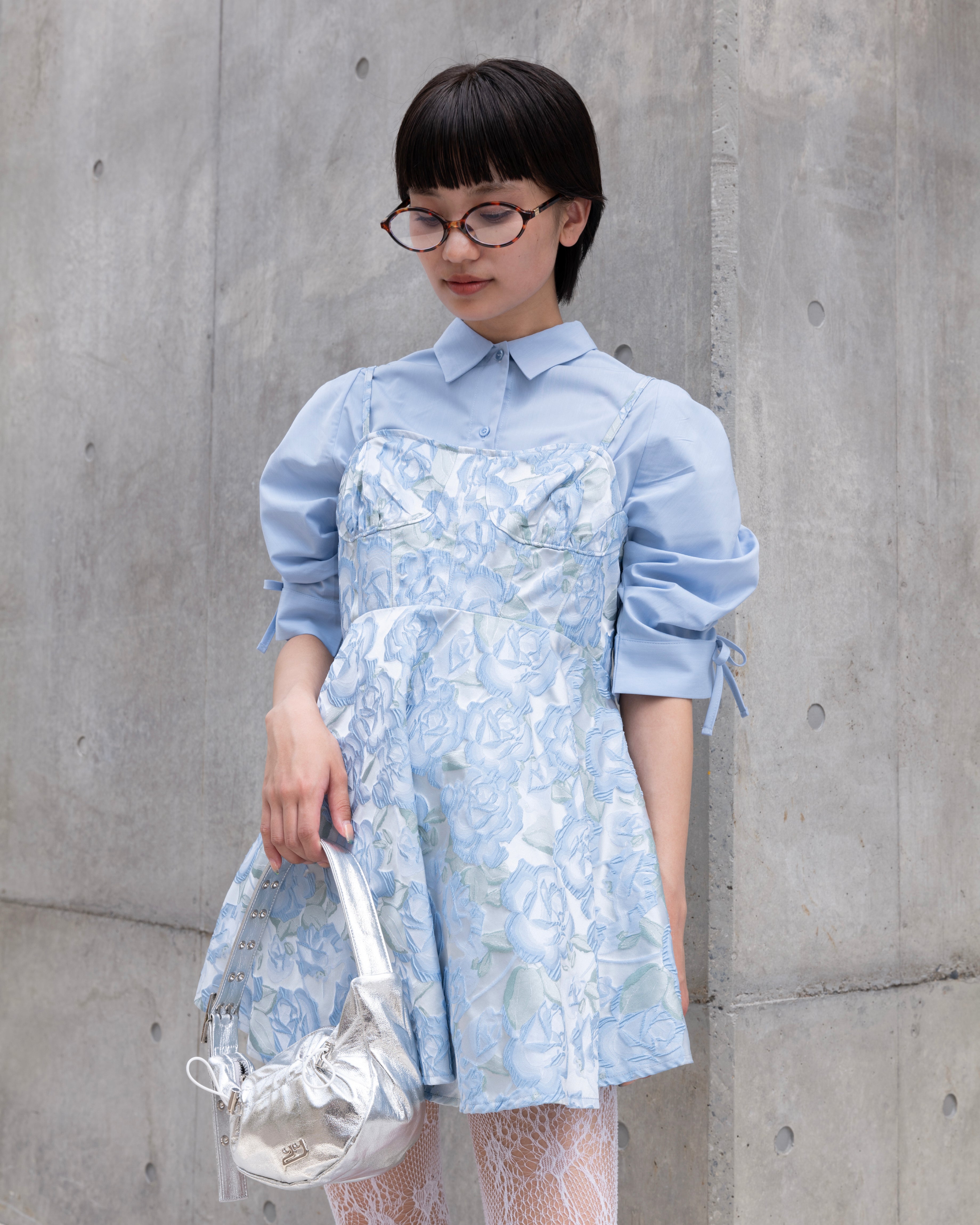 CANDY PUFF SLEEVE SHIRT（BLUE）