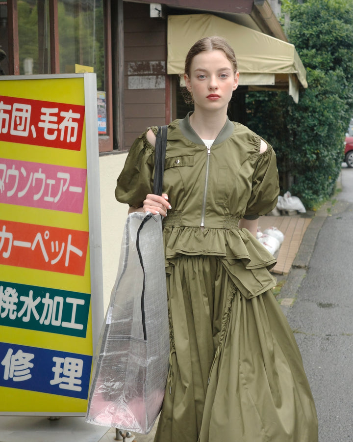 ジャケット・アウター POPPY PEPLUM PUFF TOPS (KHAKI) $26.36 ファッション POPPY PEPLUM PUFF TOPS (KHAKI)