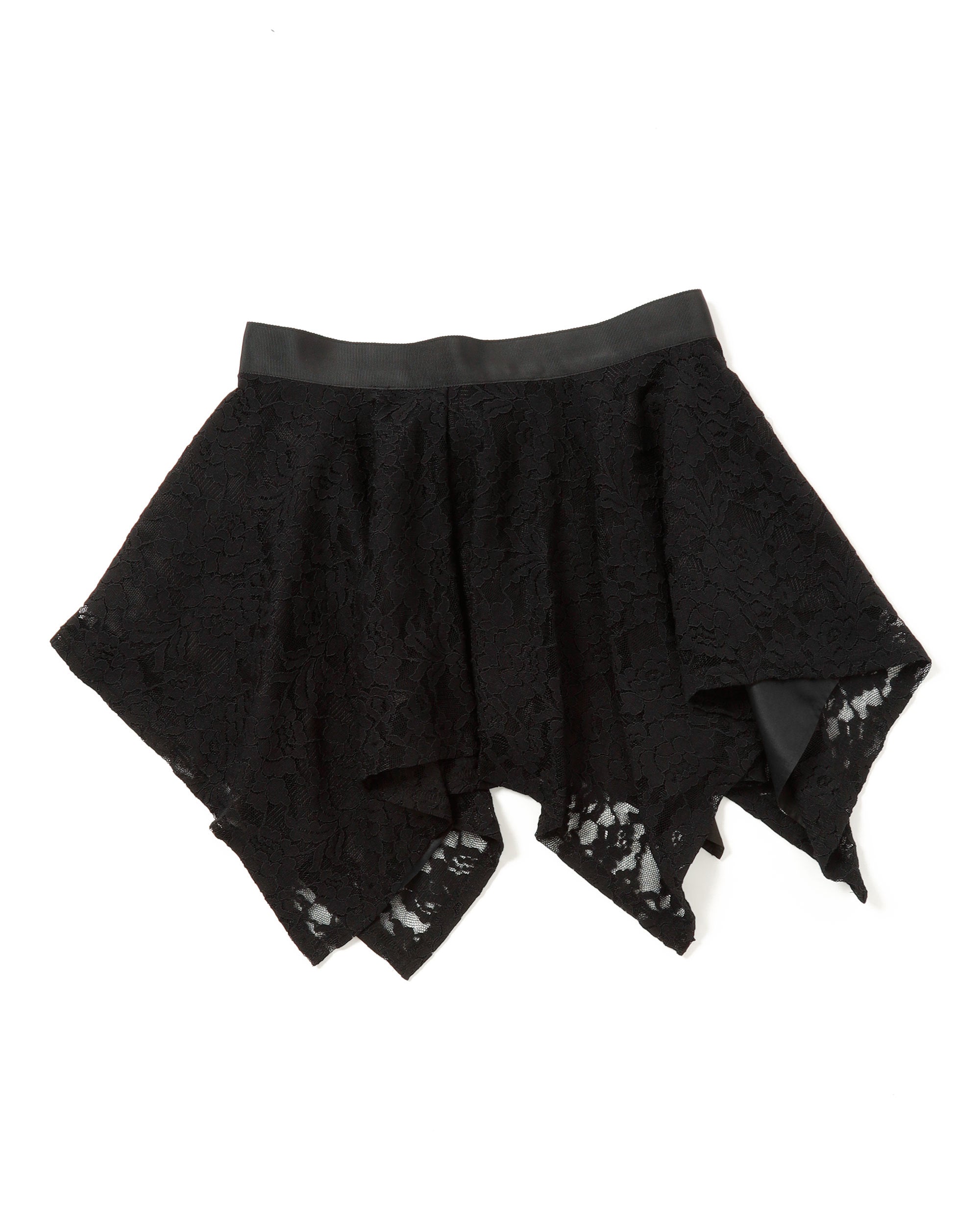 【正規品】LACE WRAP SKIRT WITH PANTS M ブラック Lace draped wrap skirt (black)