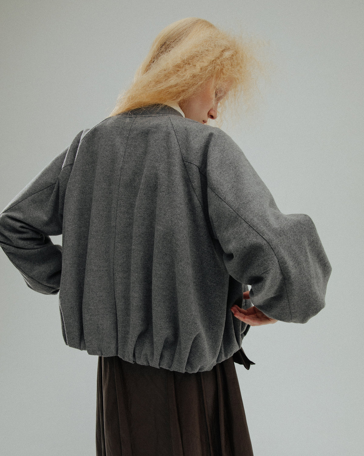 Melton fleur balloon jacket