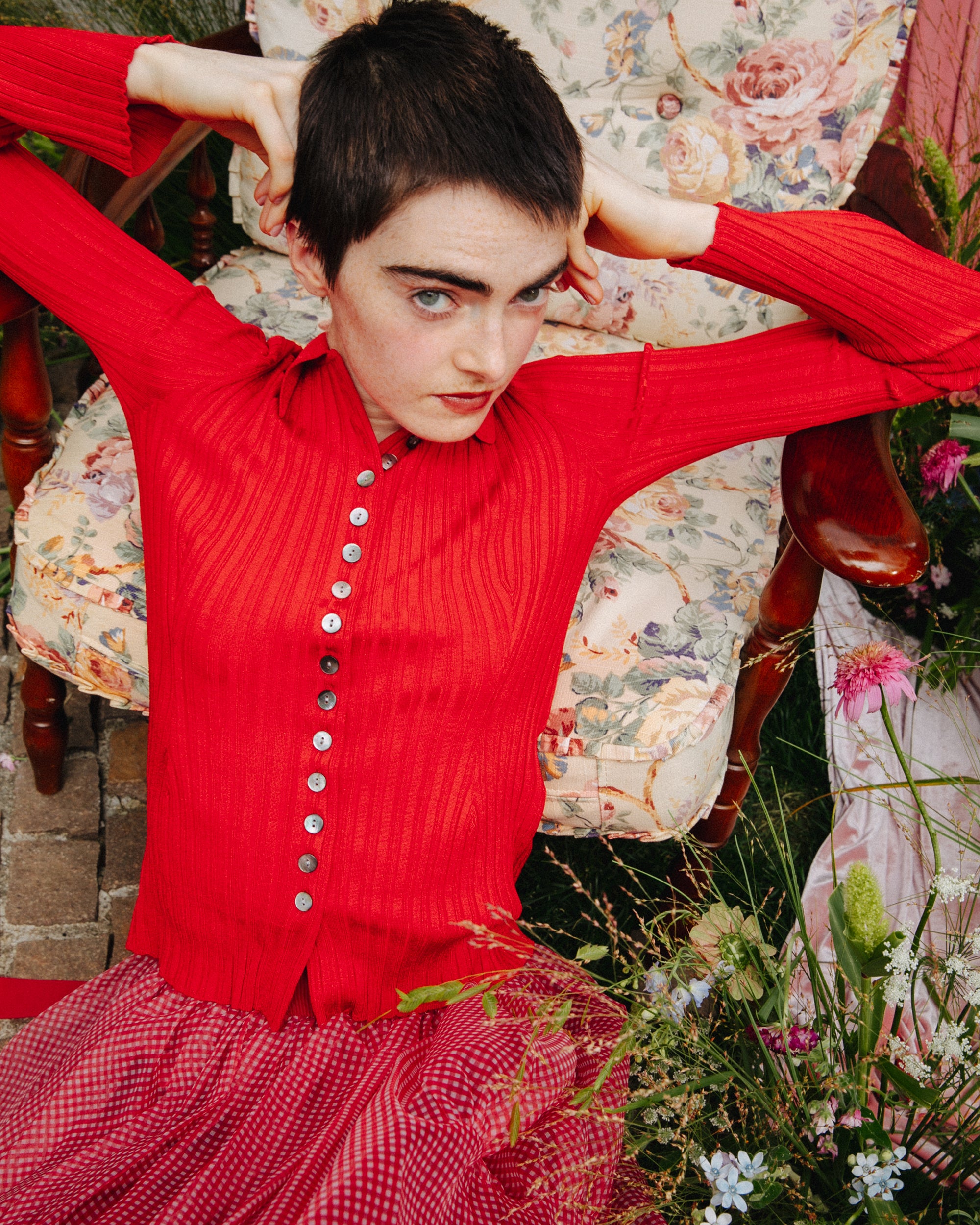 Many button ribbed top