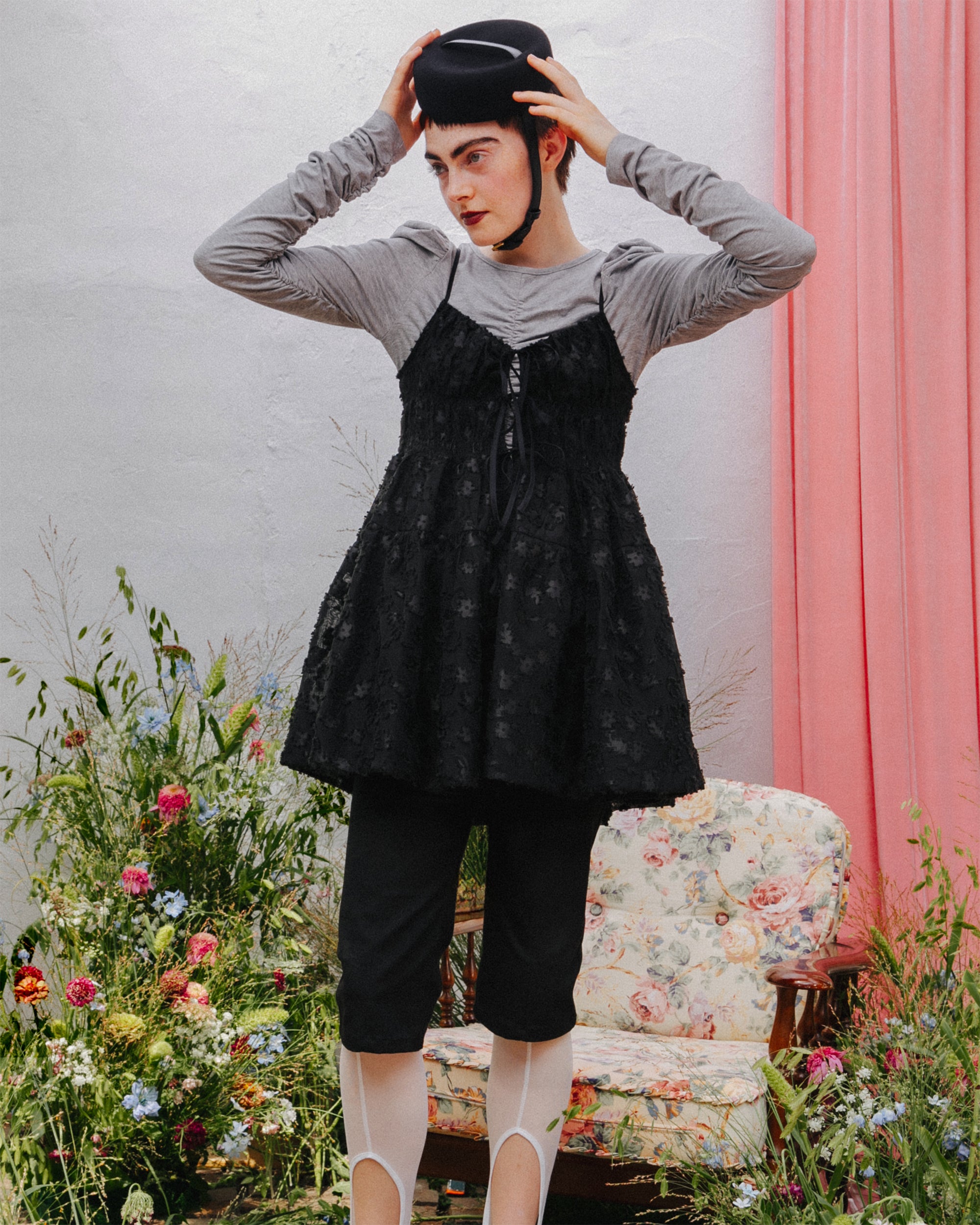 Puffy floweret tunic