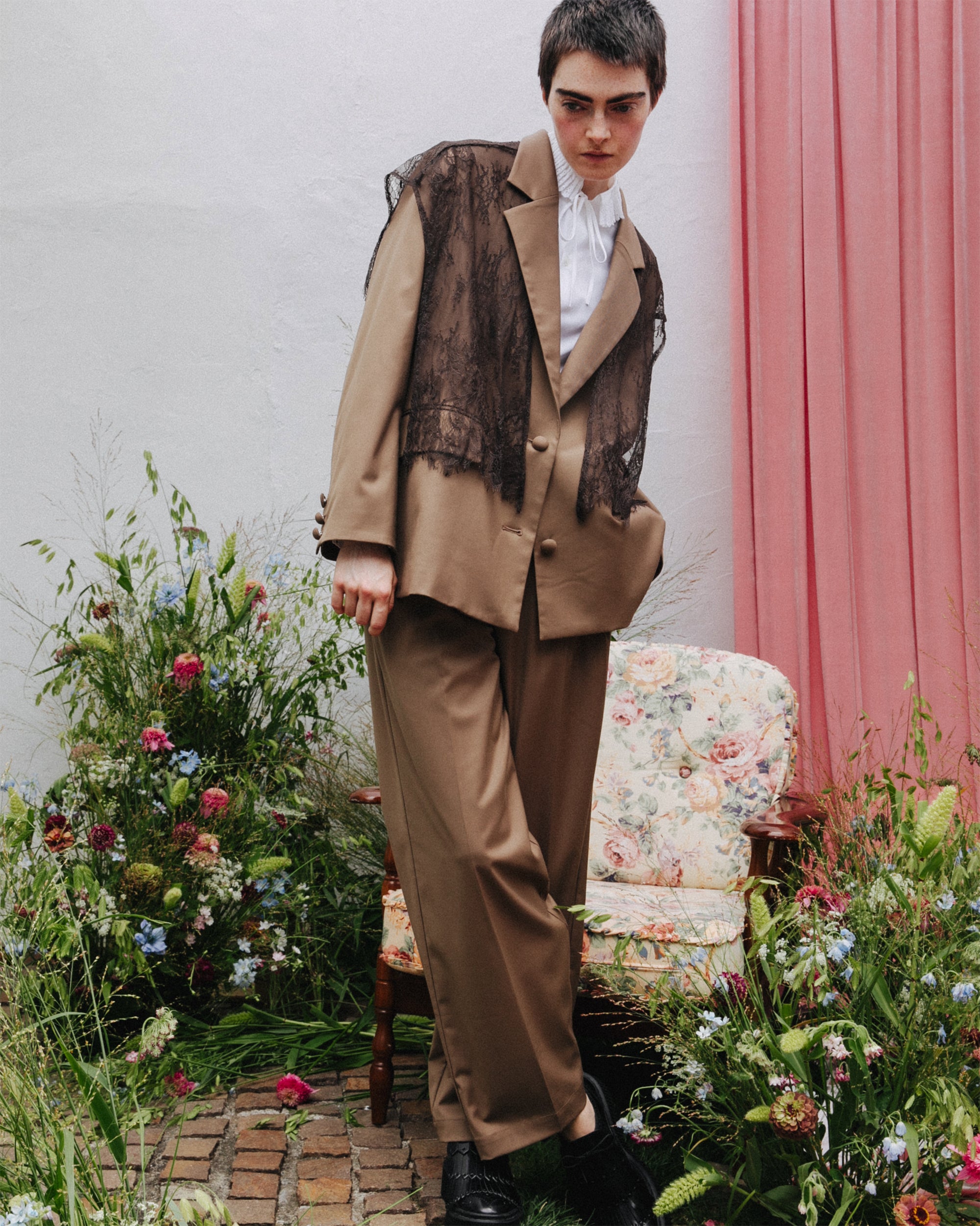 2way refined lace collar jacket