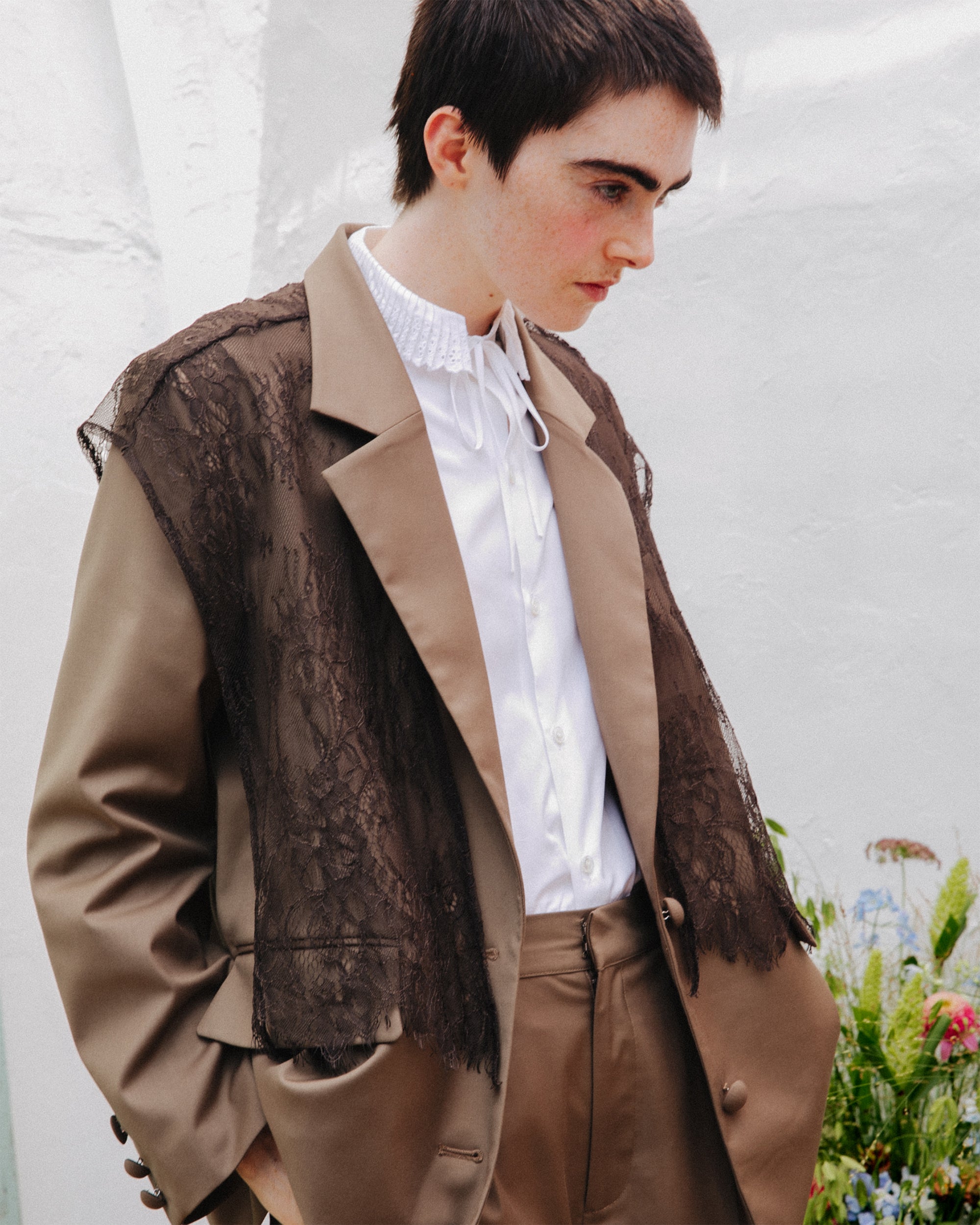 2way refined lace collar jacket