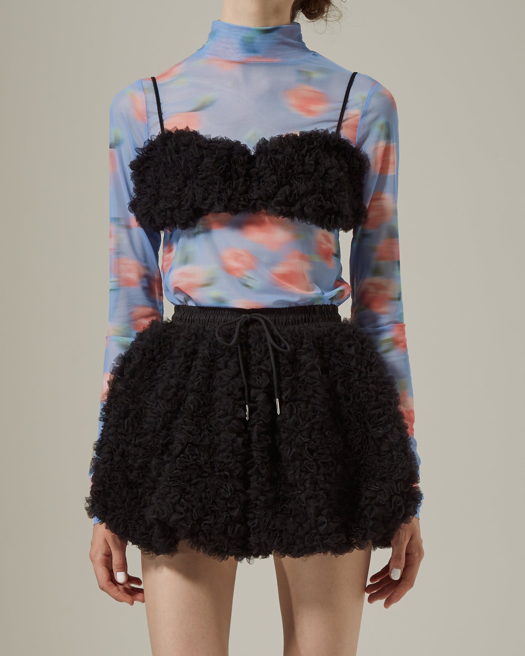 Tulle balloon bustier (black)