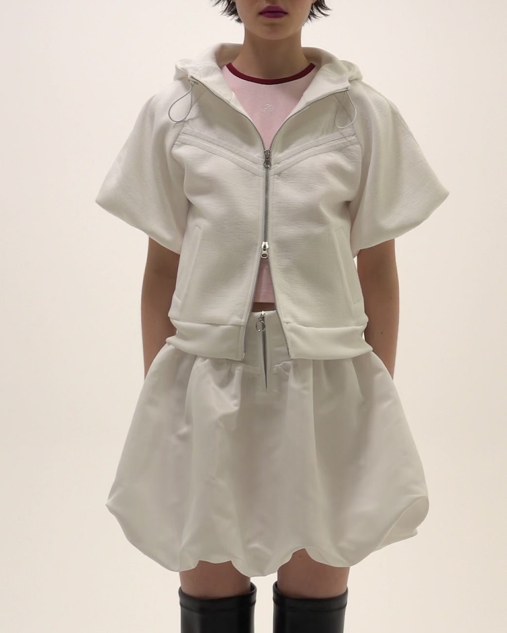 BONDING RAGLAN HOODIE (WHITE) あさぎーにょ Bonding raglan hoodie (white)