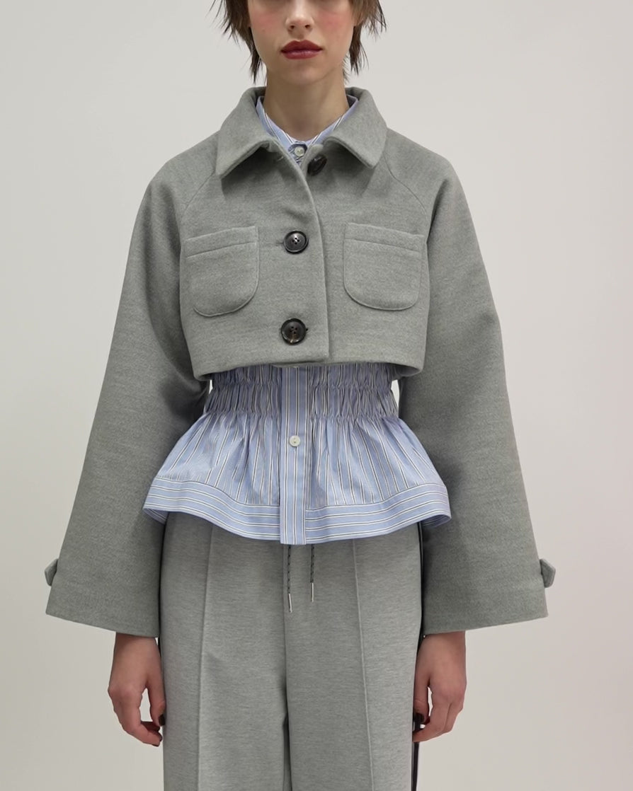 Cropped melton jacket