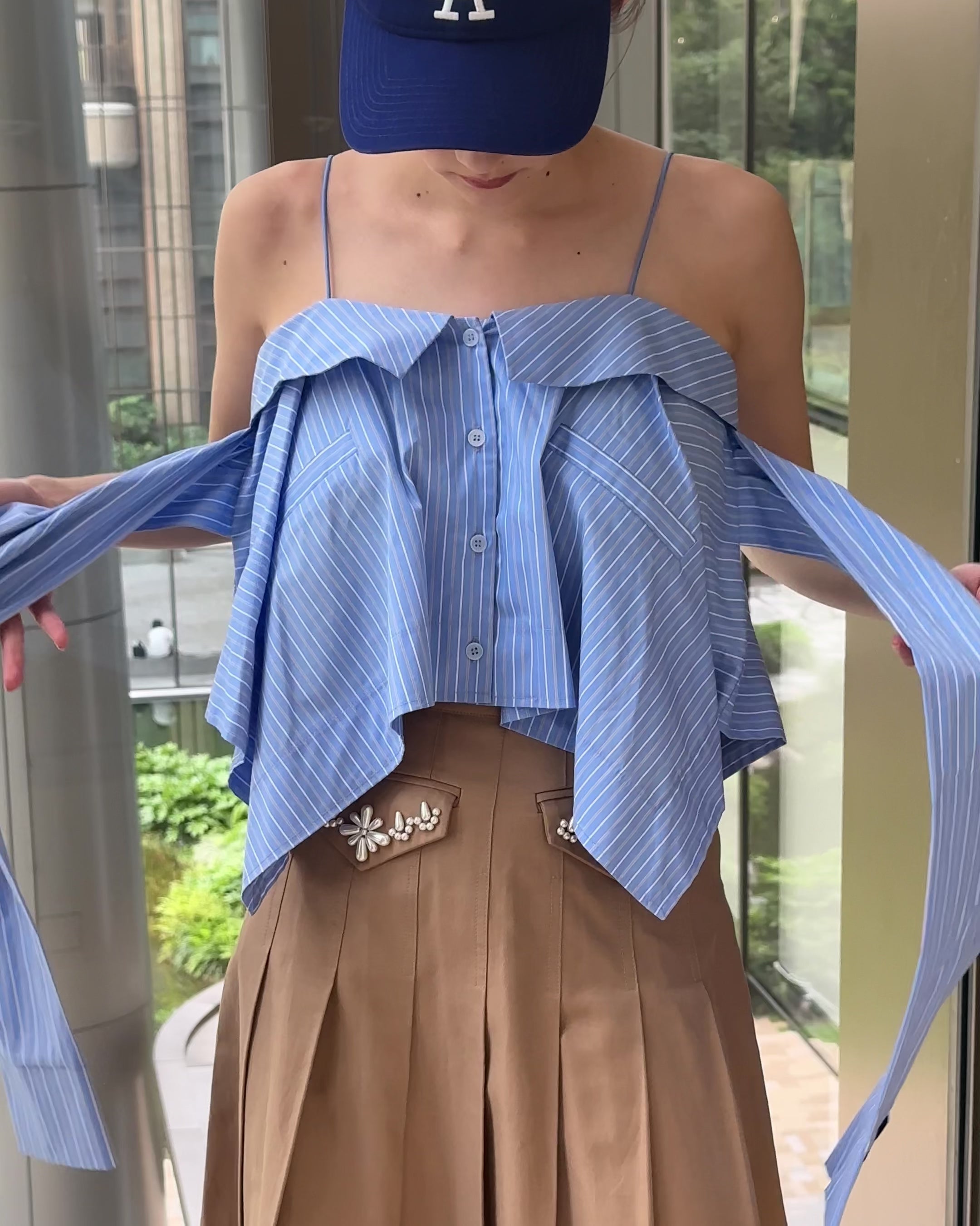 Handkerchief hem 2way bustier/skirt