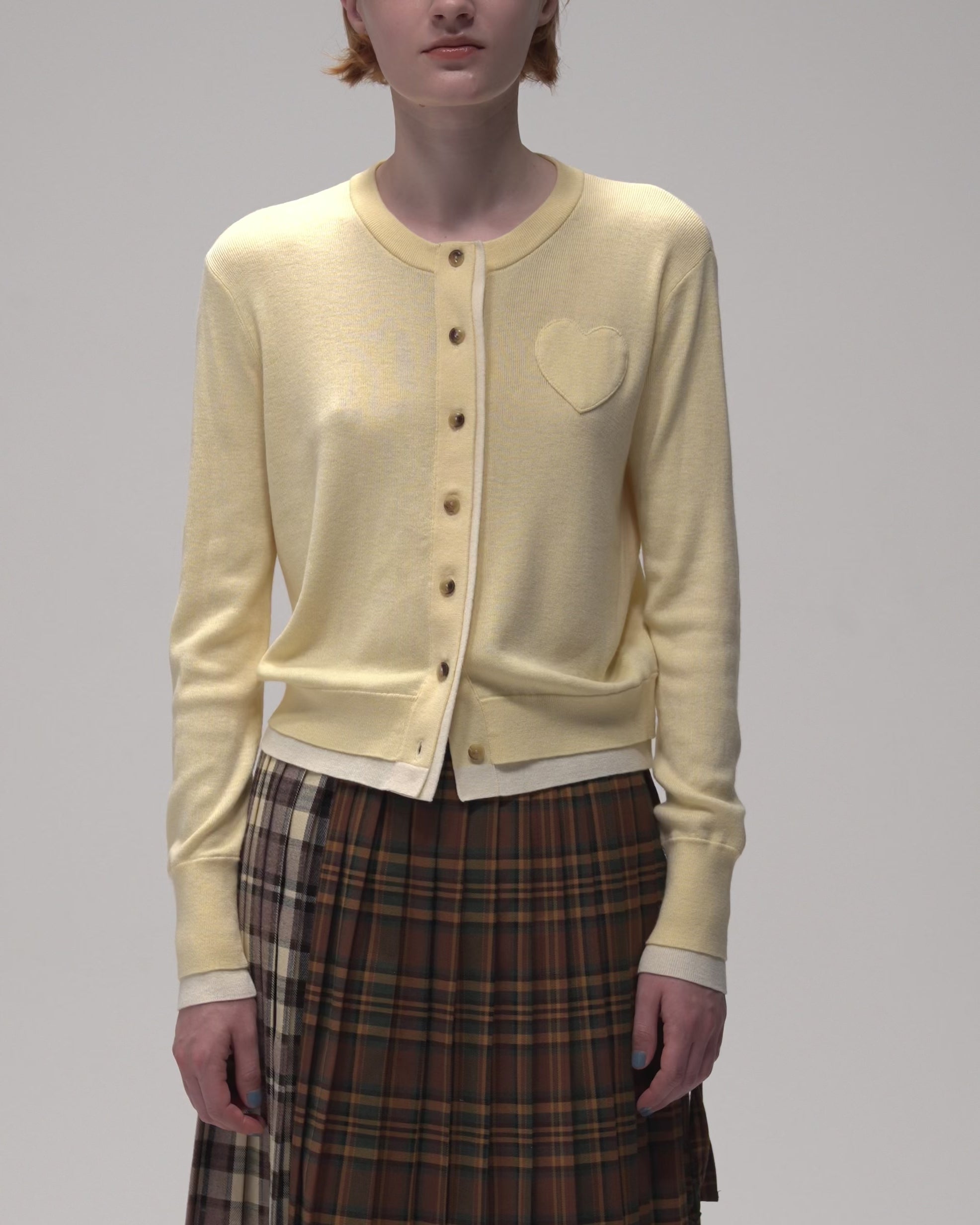 urbraFairy Styleチュニック、カーディガン、バック3点まとめ 大きいサイズ7分袖綿混スラブカットソーカーディガン重ね着風