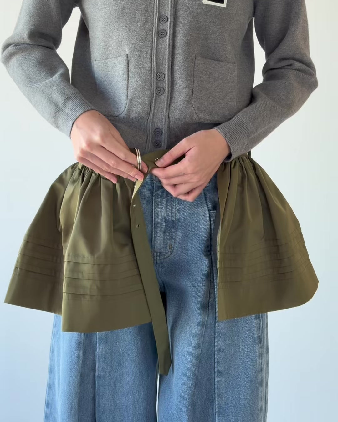Peplum wrap mini skirt