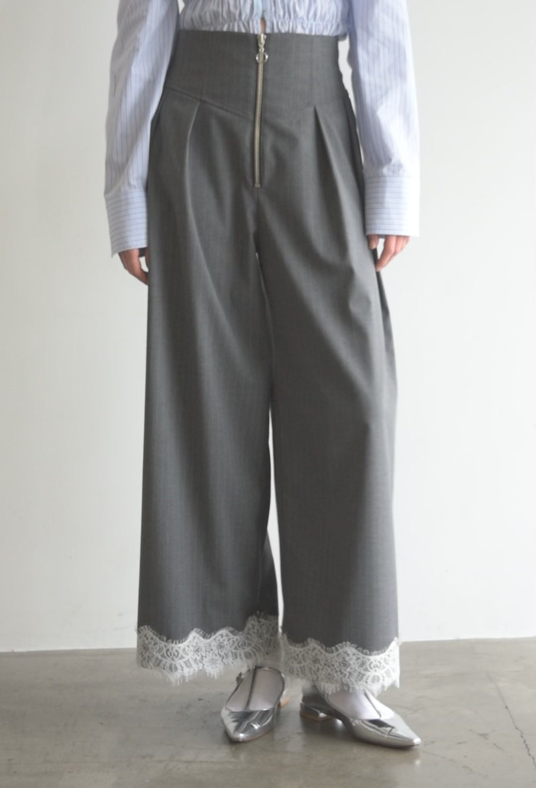 Corset wide pants (stripe)