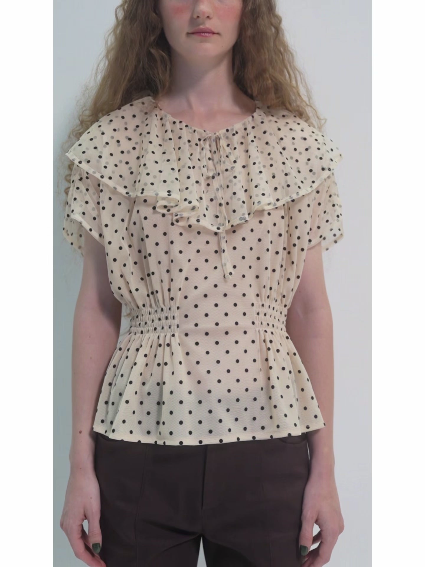 Dot veil blouse