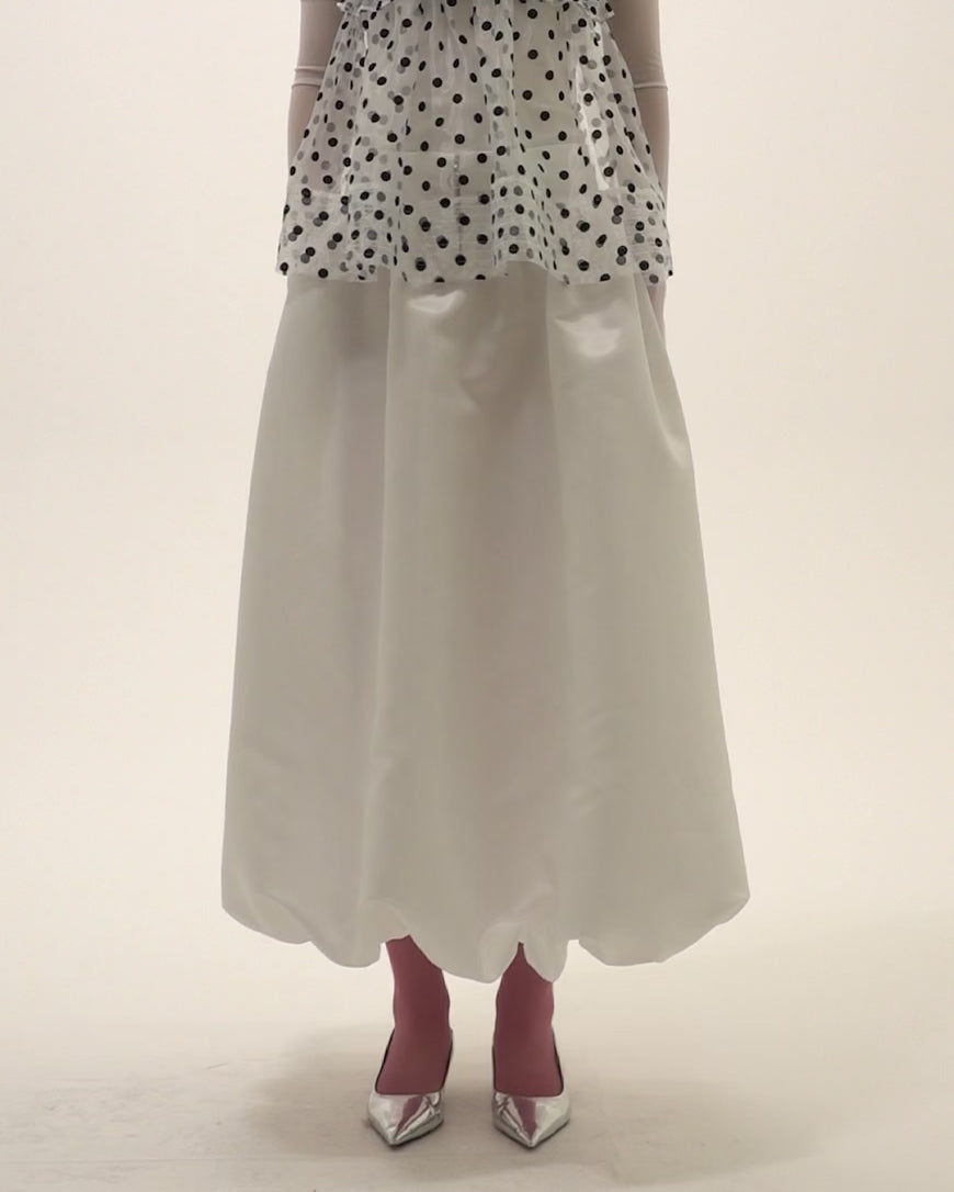 Corset long balloon skirt (white)