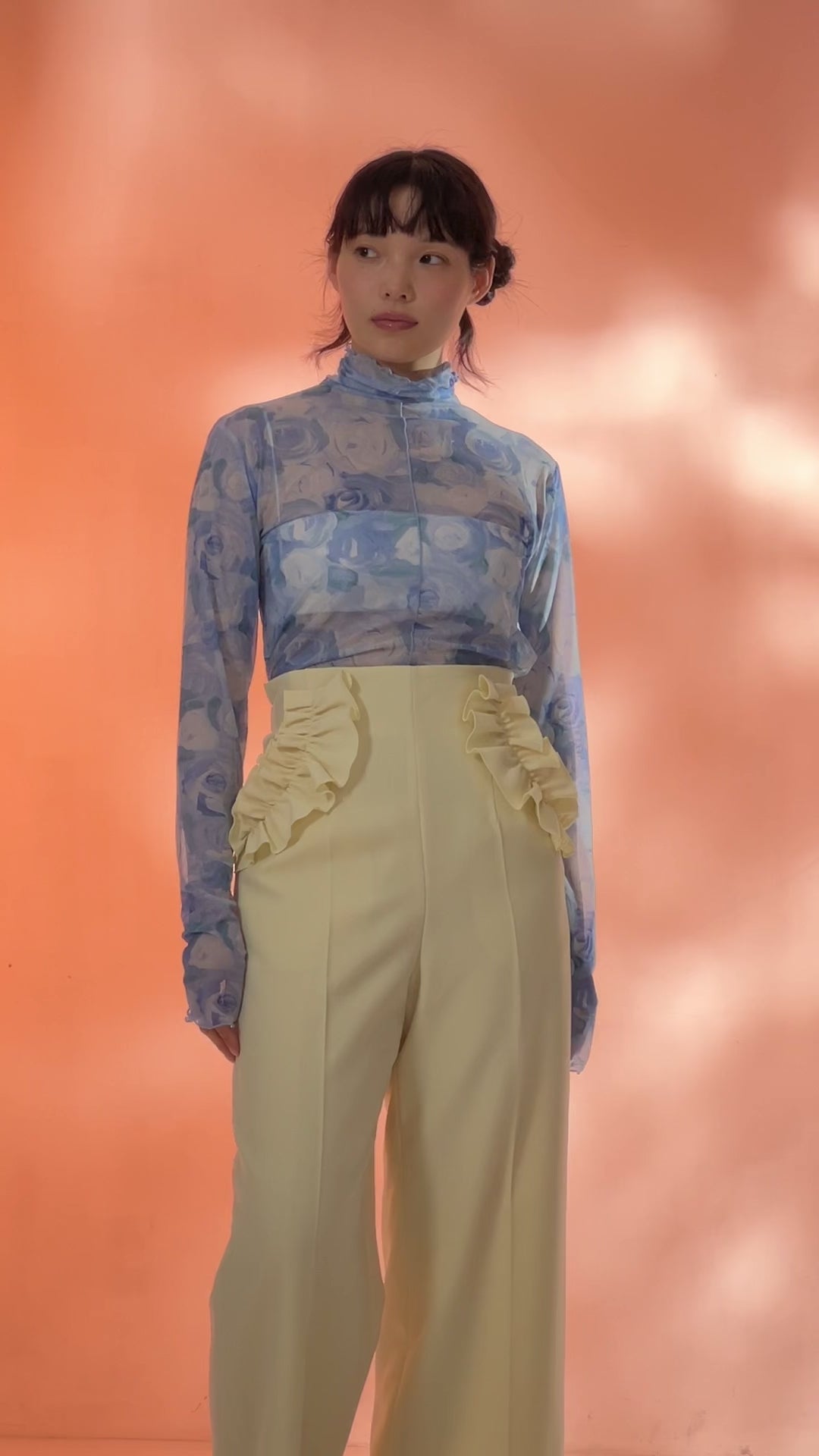 トップス POPPY SEA PARADISE SEE-THROUGH TOPS Sea Paradise see-through tops (high neck)