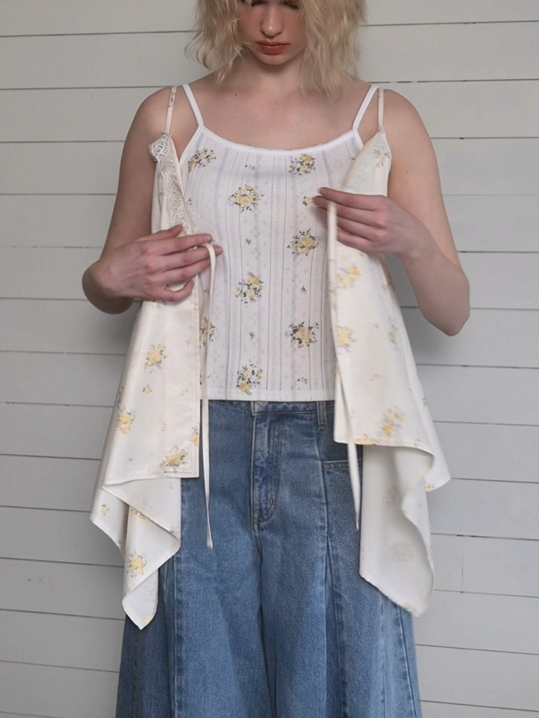 Airy tie handkerchief tunic (yellow)